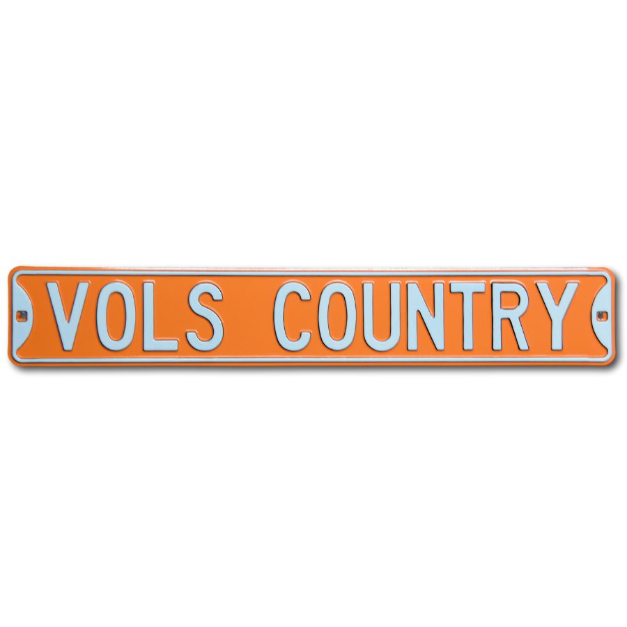 Tennessee Volunteers - VOLS COUNTRY - Embossed Steel Logo Street Sign