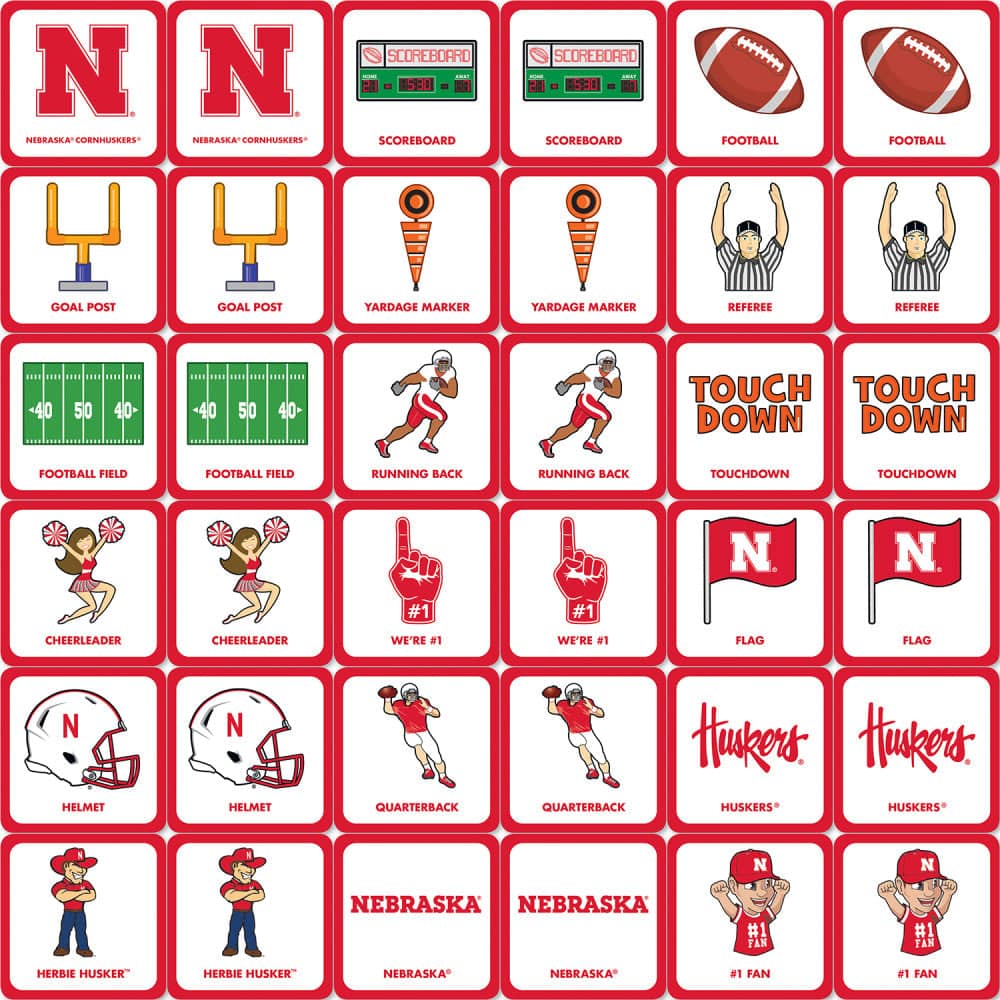 Nebraska Cornhuskers Memory Matching Game - Sports Gifts, Sports Memorabilia, Sports Collectibles, Fan Shop