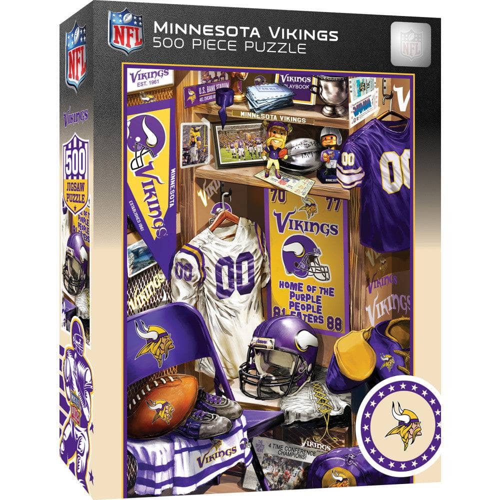 Minnesota Vikings Locker Room 500-Piece Jigsaw Puzzle - Sports Gifts, Sports Memorabilia, Sports Collectibles, Fan Shop