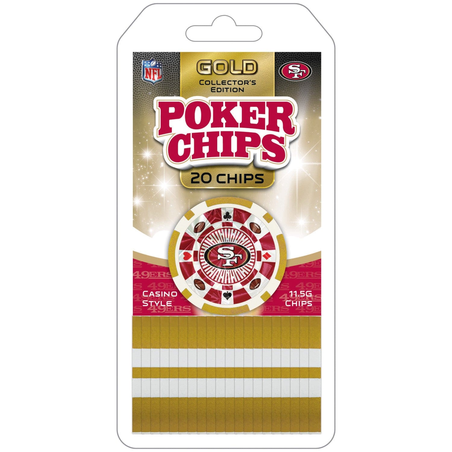 San Francisco 49ers 20-Piece Poker Chip Set - Sports Gifts, Sports Memorabilia, Sports Collectibles, Fan Shop
