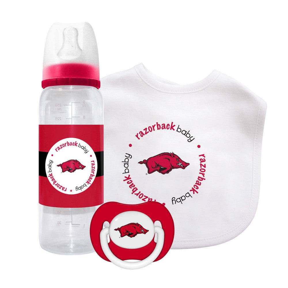 Arkansas Razorbacks 3-Piece Baby Gift Set - Sports Gifts, Sports Memorabilia, Sports Collectibles, Fan Shop