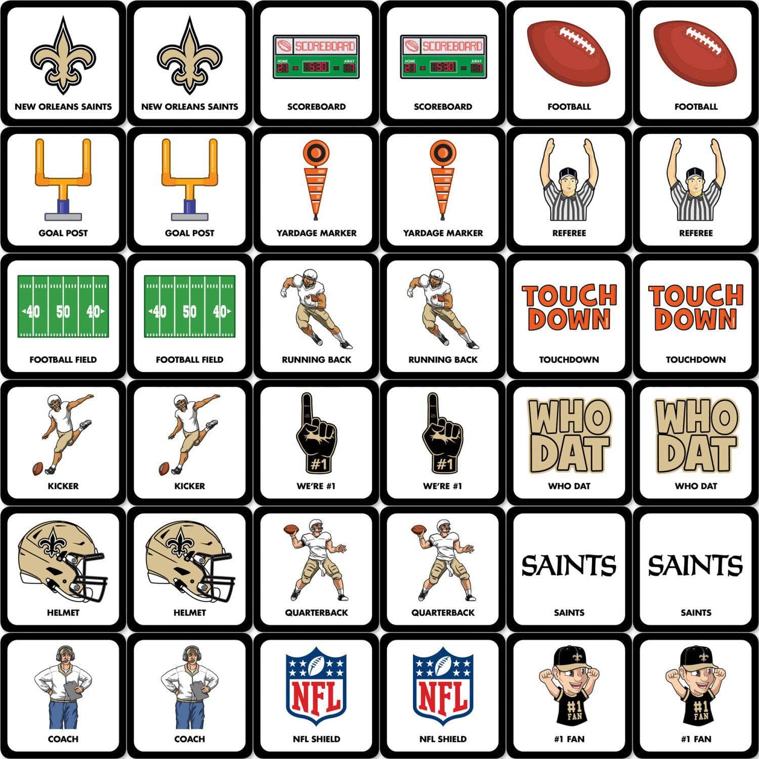 New Orleans Saints Matching Game