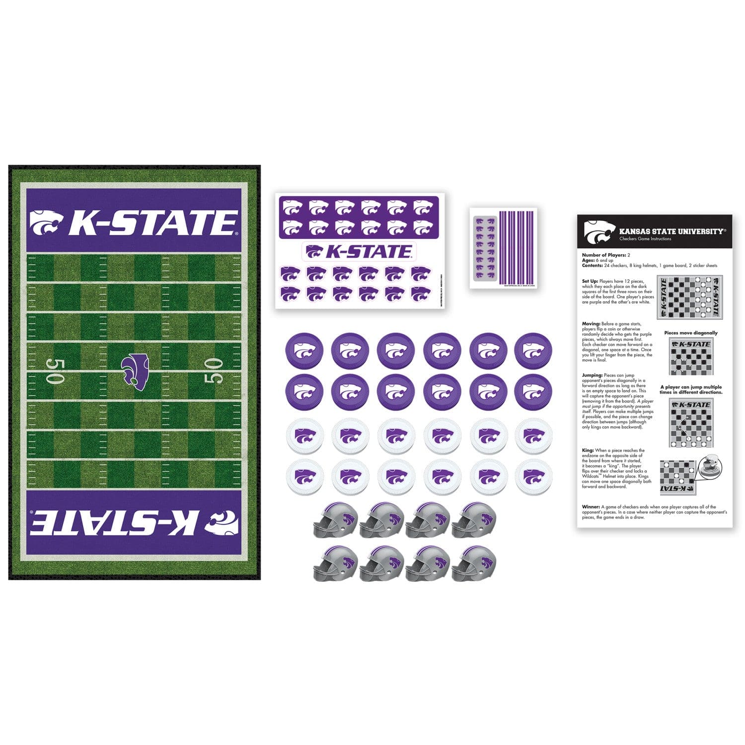 Kansas State Wildcats Checkers Board Game