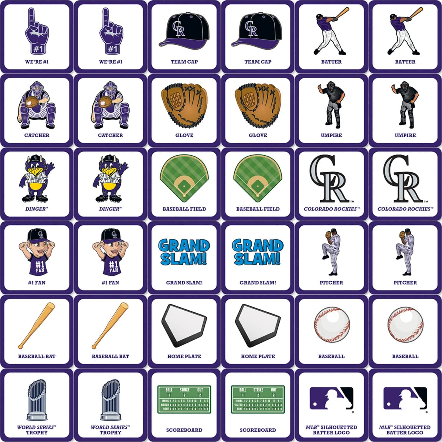 Colorado Rockies Memory Matching Game - Sports Gifts, Sports Memorabilia, Sports Collectibles, Fan Shop
