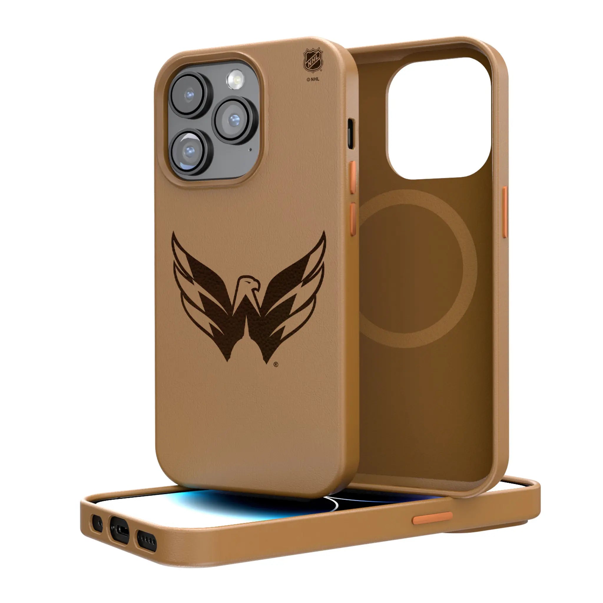 Washington Capitals Woodburned Brown Magnetic Case