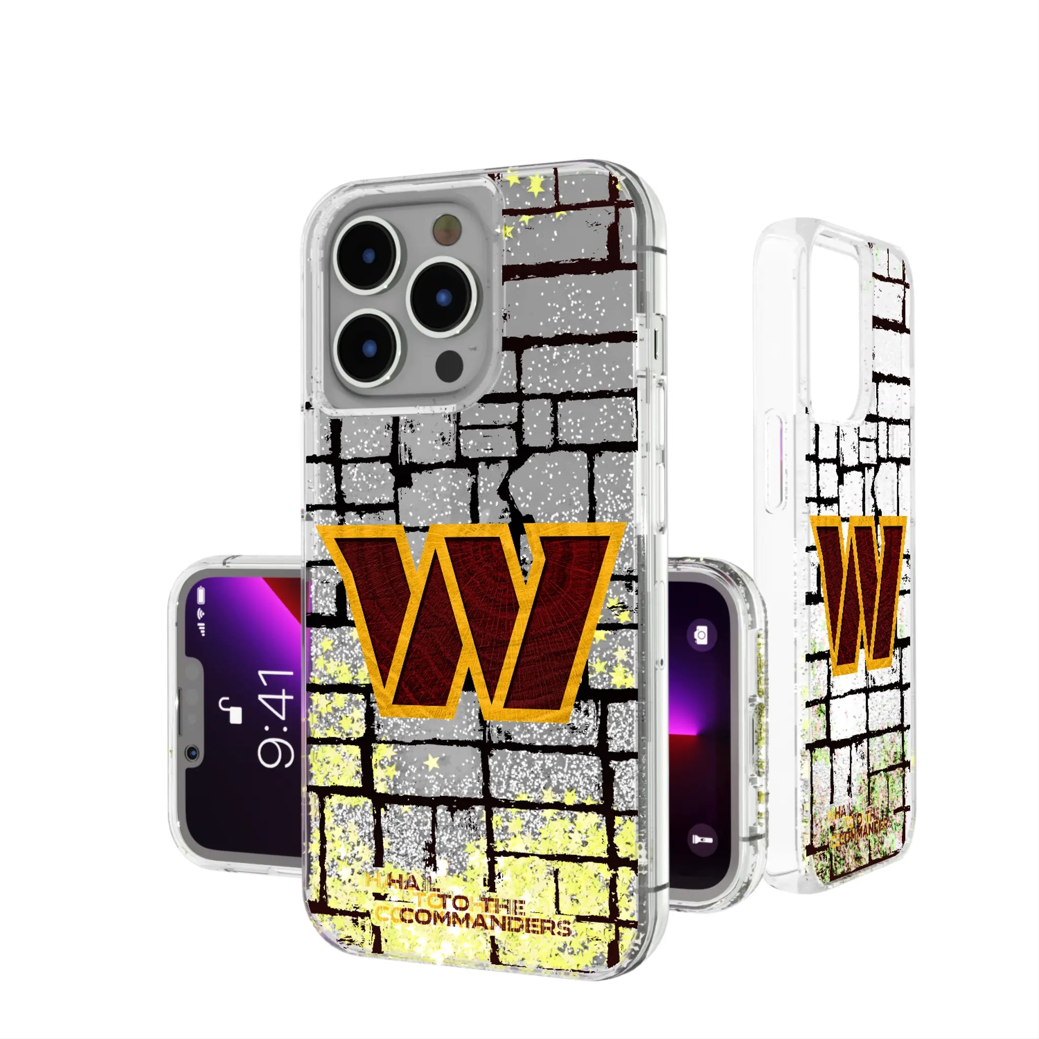 Washington Commanders Brick Glitter Phone Case for Apple iPhone