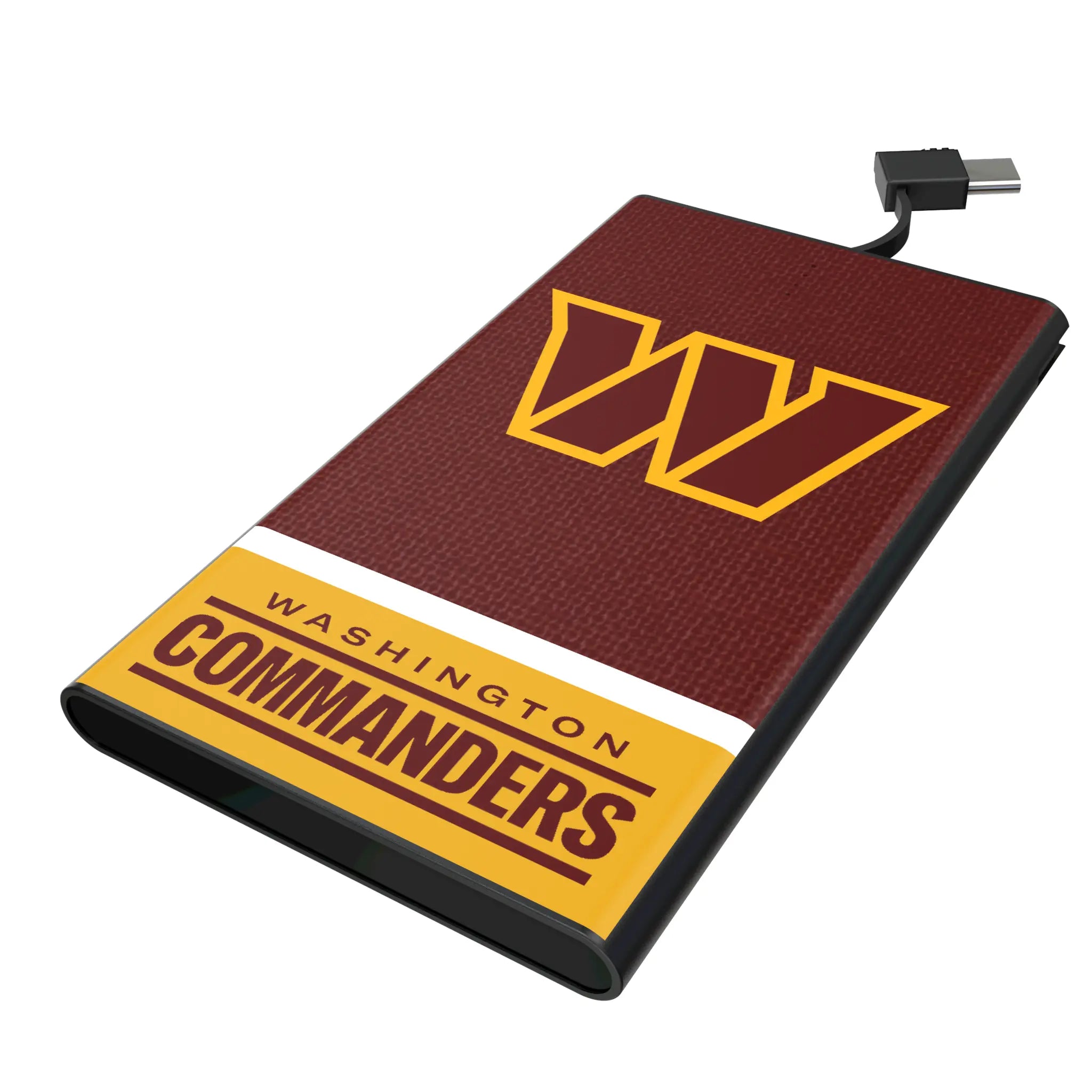 Washington Commanders Endzone Solid 5000mAh Flat Powerbank
