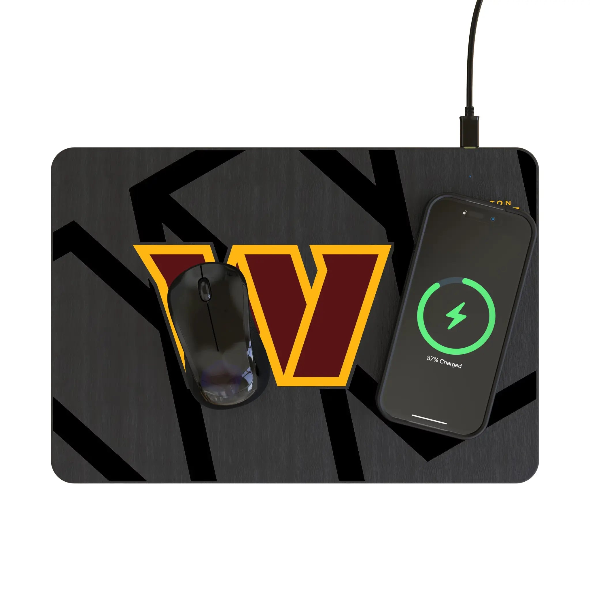 Washington Commanders Monocolor Tilt 15-Watt Wireless Charger and Mouse Pad