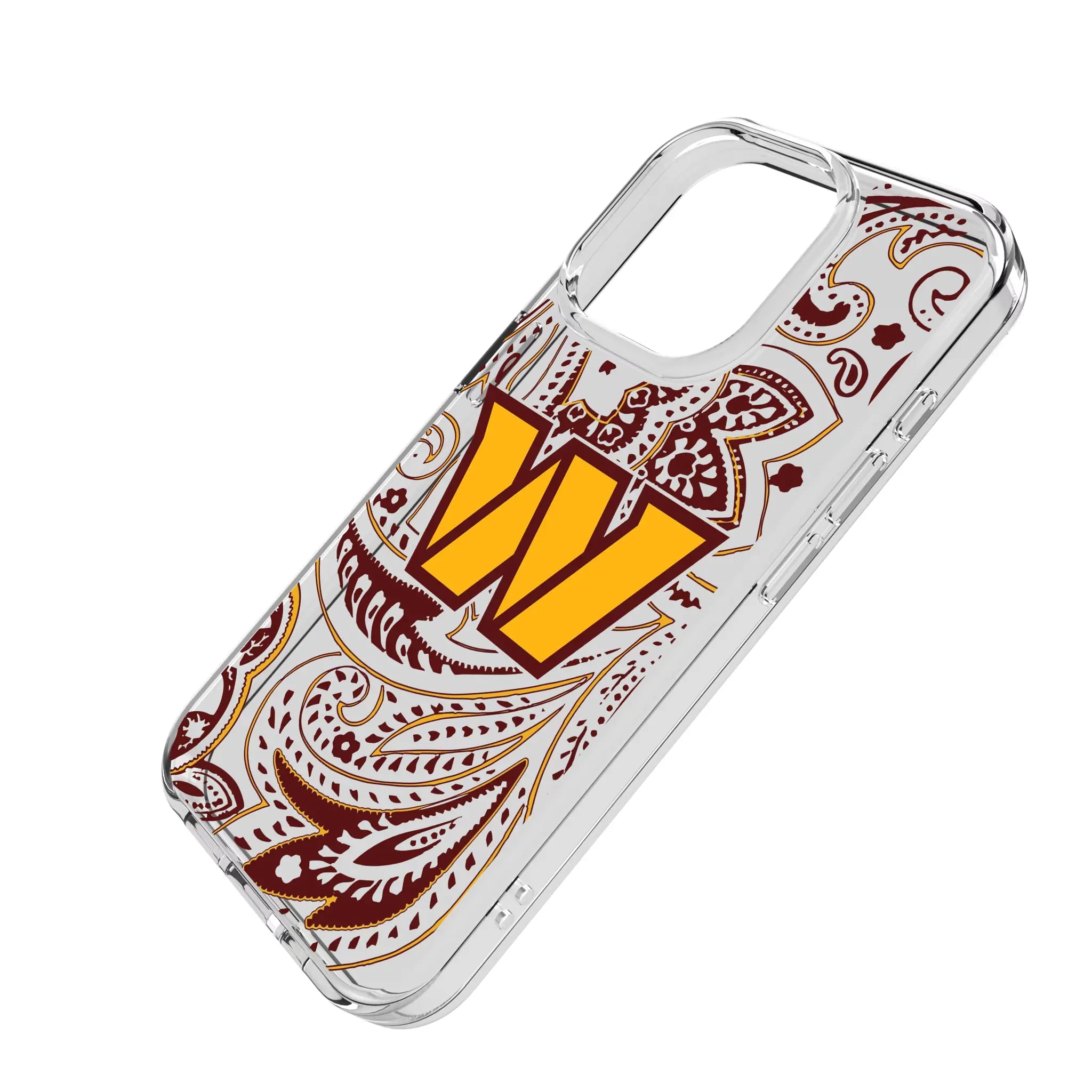 Washington Commanders Paisley Clear Phone Case for Apple iPhone