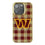 Washington Commanders Plaid Bling Phone Case