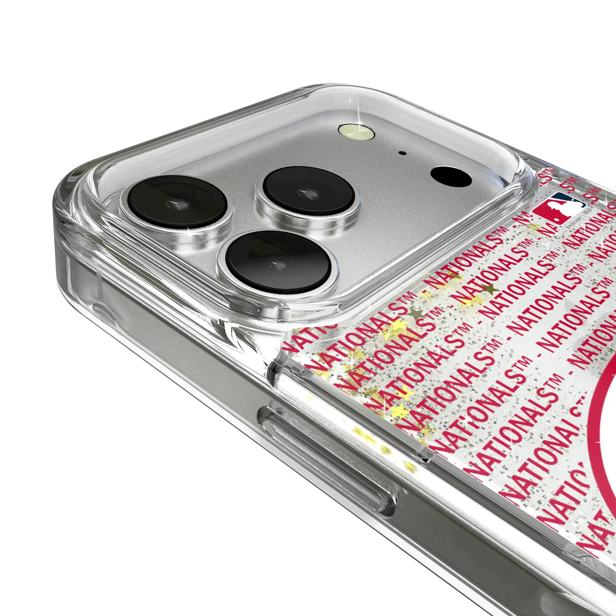 Washington Nationals Text Backdrop Glitter Phone Case