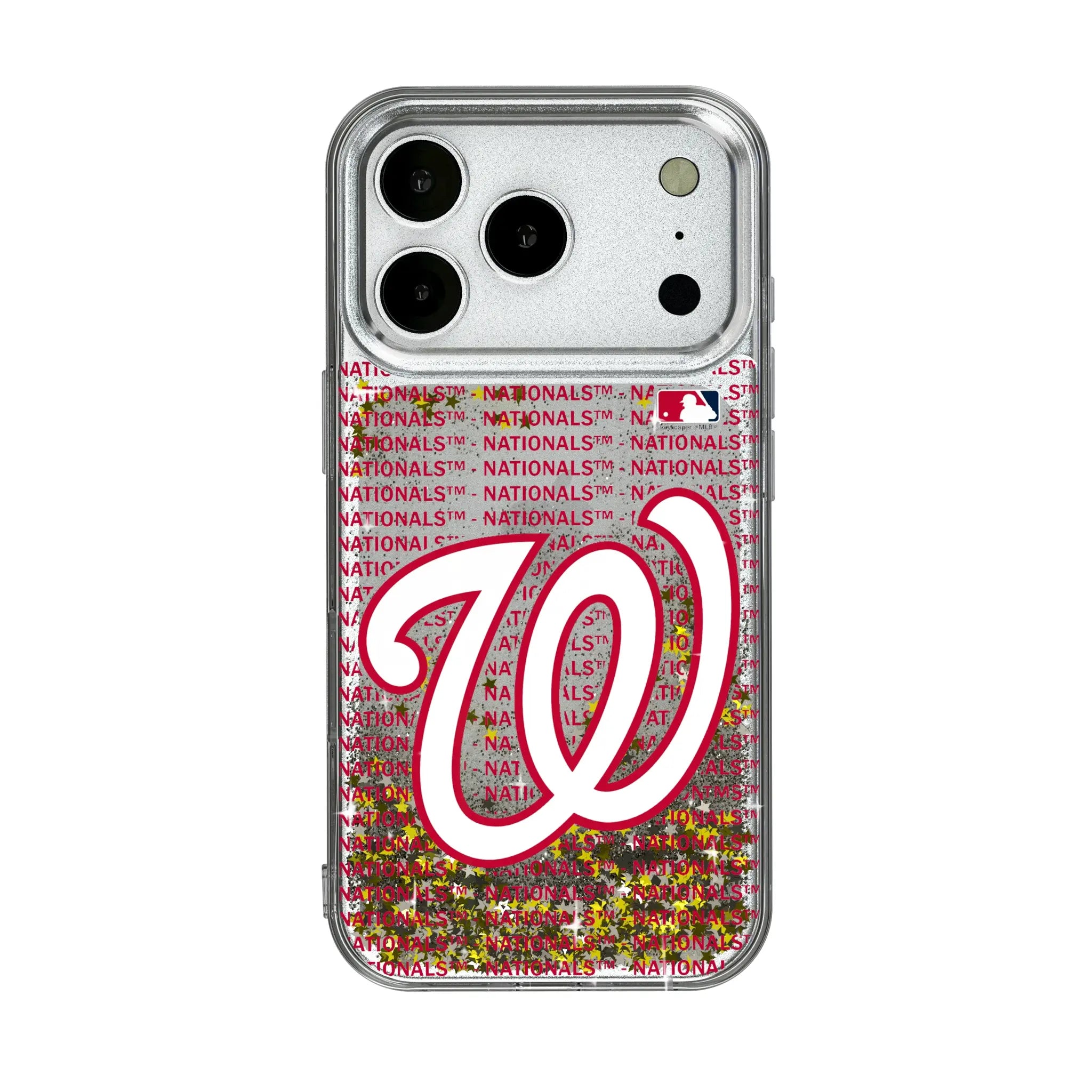 Washington Nationals Text Backdrop Glitter Phone Case