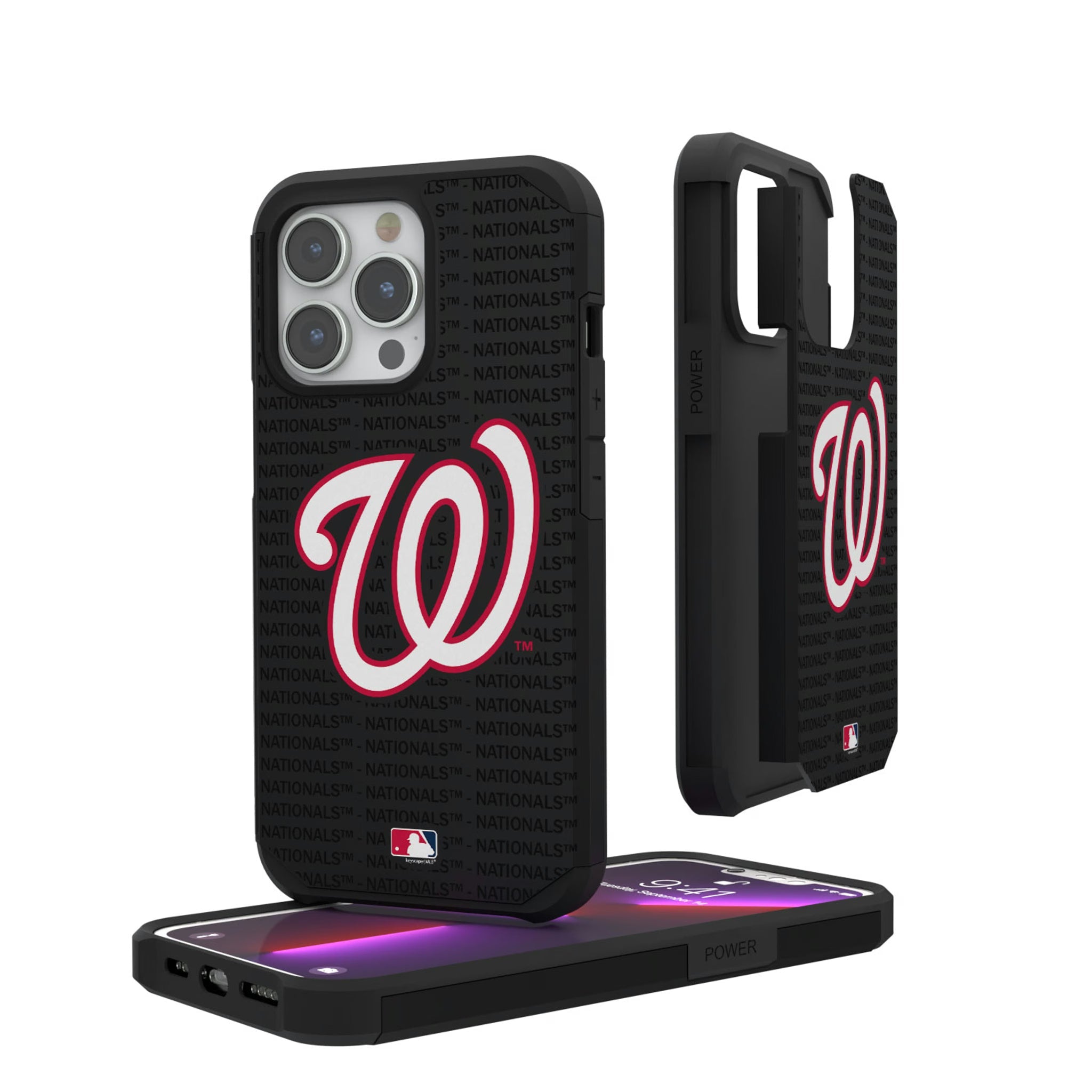 Washington Nationals Text Backdrop Rugged Phone Case - Sports Gifts, Sports Memorabilia, Sports Collectibles, Fan Shop