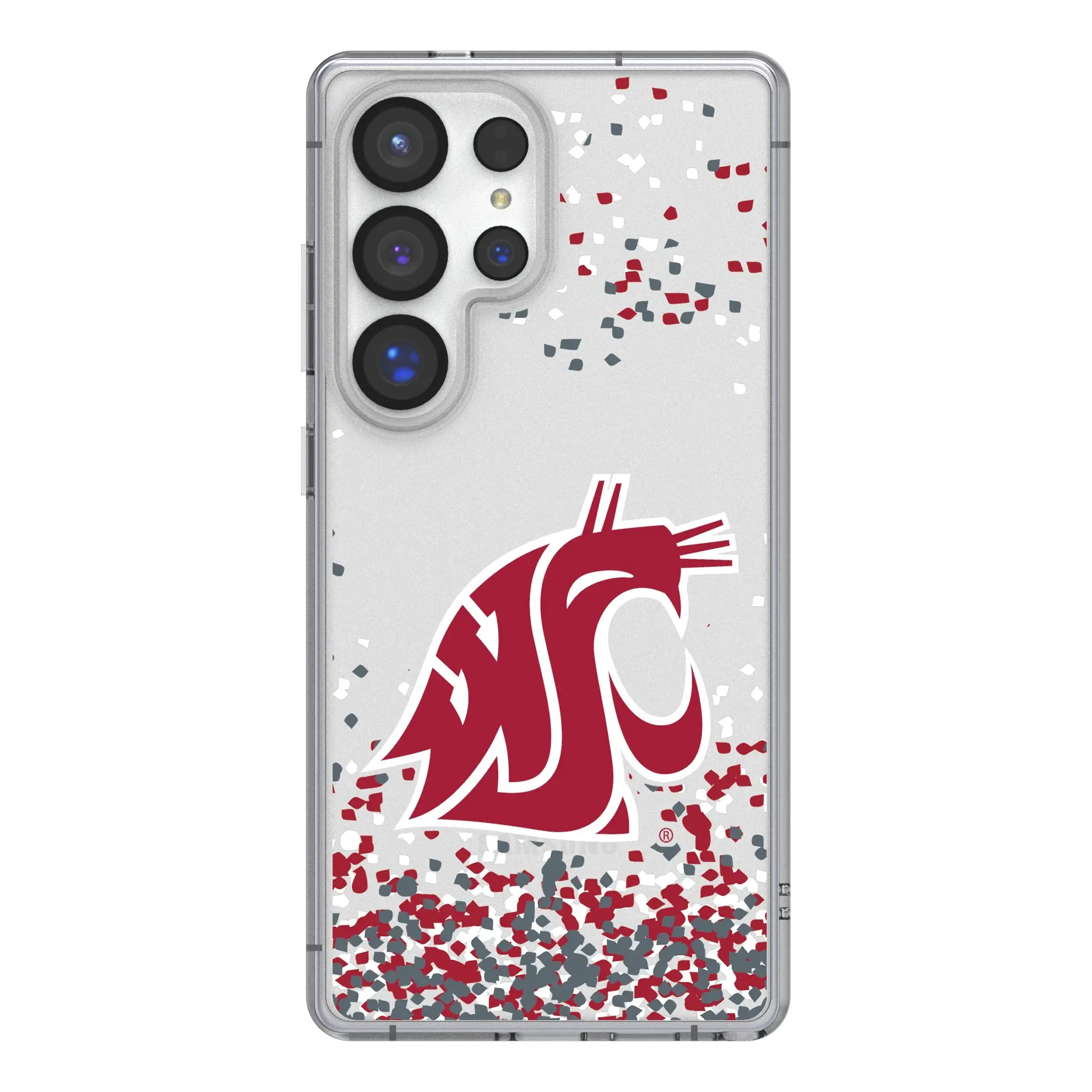 Washington State University Cougars Confetti Clear Phone Case for Samsung Galaxy