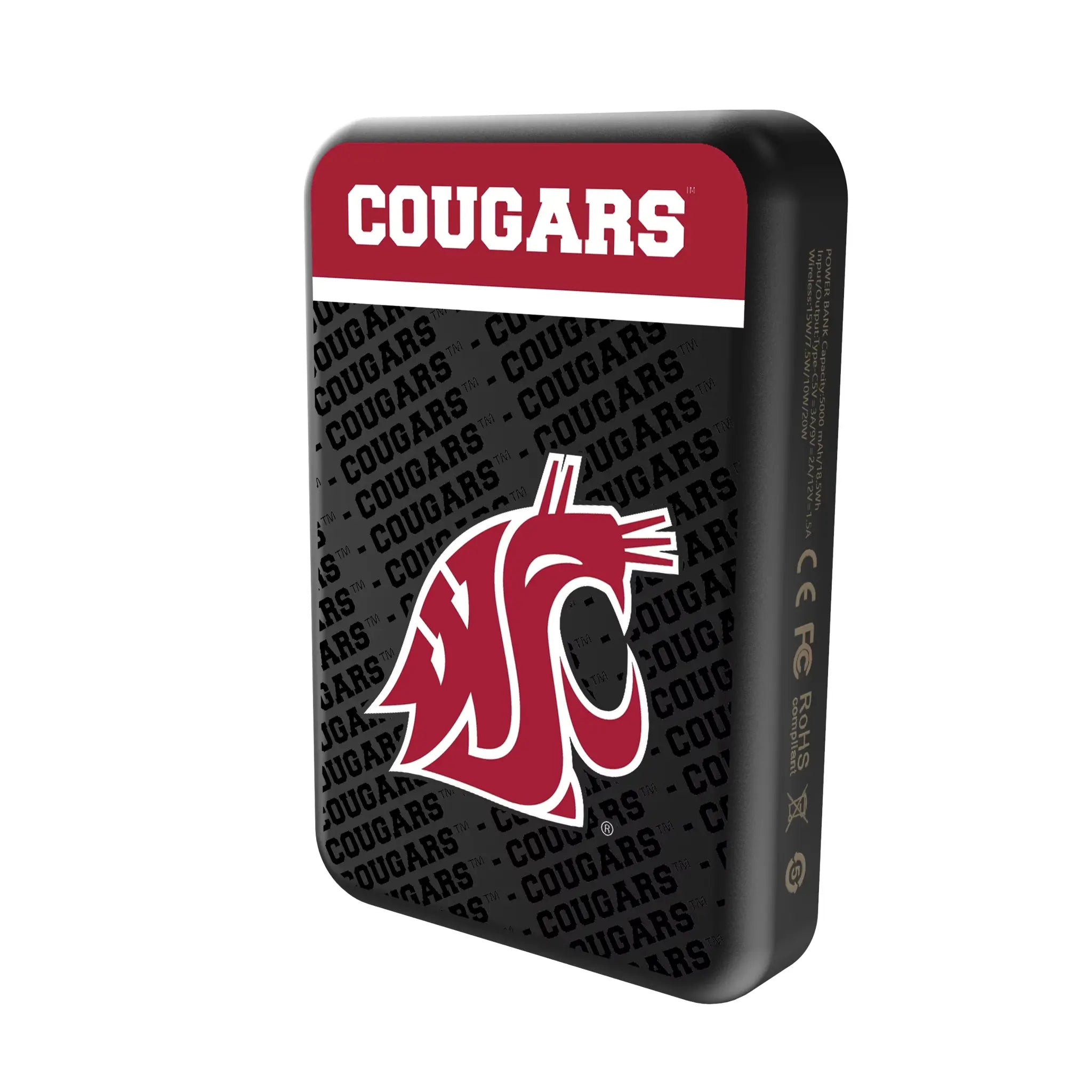 Washington State University Cougars Endzone Plus Wireless Mag Power Bank