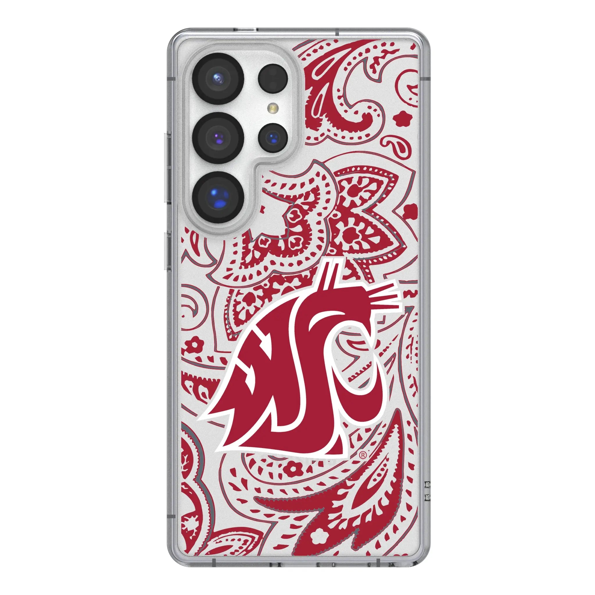 Washington State University Cougars Paisley Clear Phone Case for Samsung Galaxy