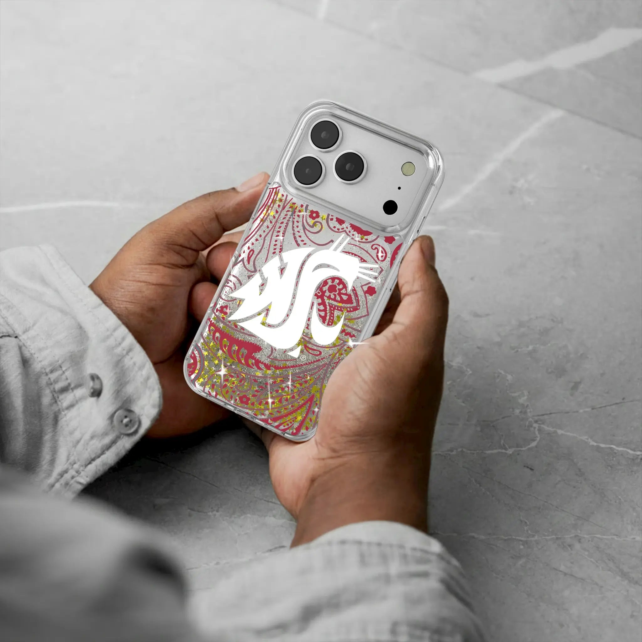 Washington State University Cougars Paisley Glitter Phone Case