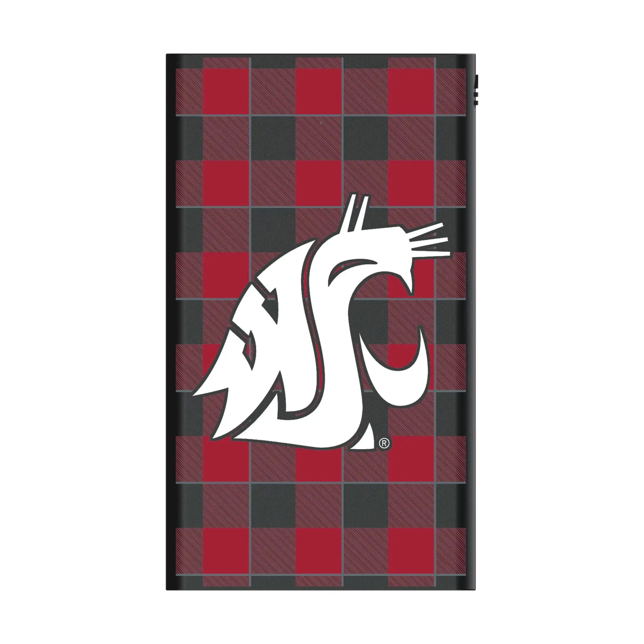 Washington State University Cougars Plaid 5000mAh Flat Powerbank