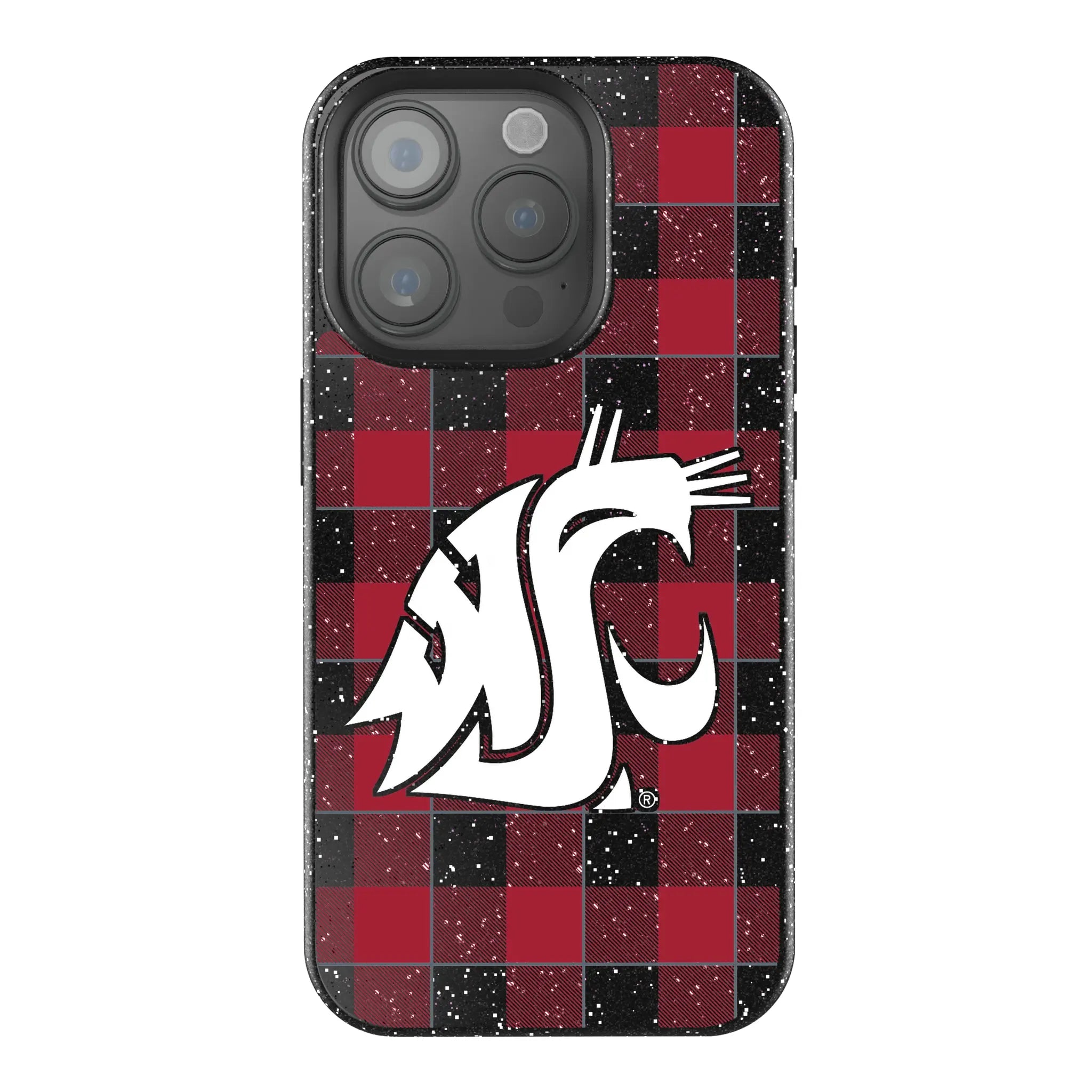 Washington State University Cougars Plaid Bling Phone Case
