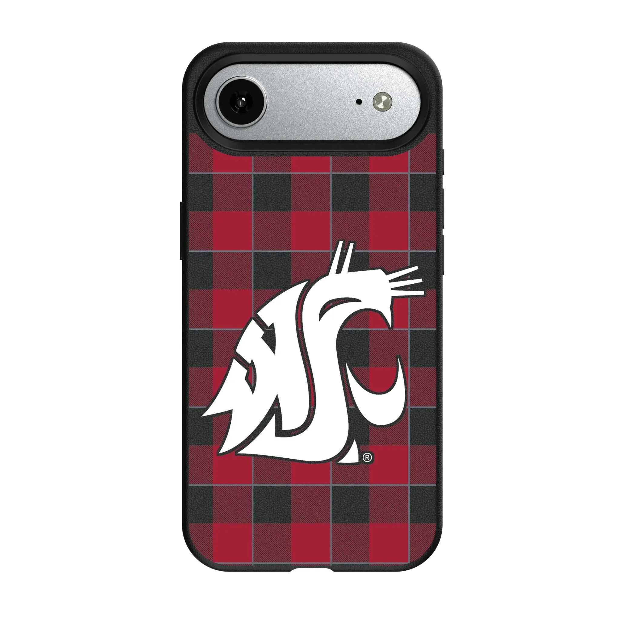 Washington State University Cougars Plaid MagSafe Compatible Phone Case for Apple iPhone