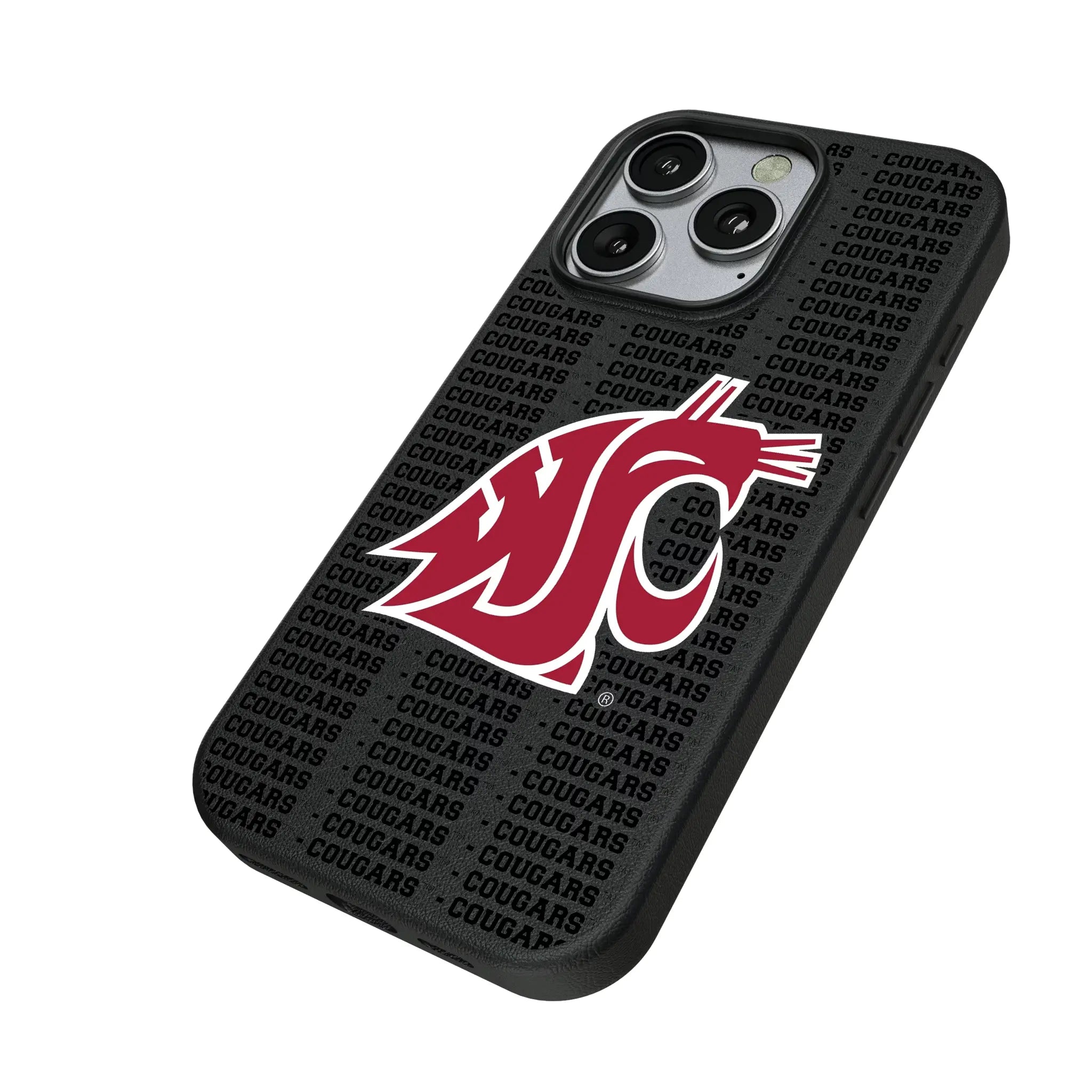 Washington State University Cougars Text Backdrop MagSafe Compatible Phone Case for Apple iPhone