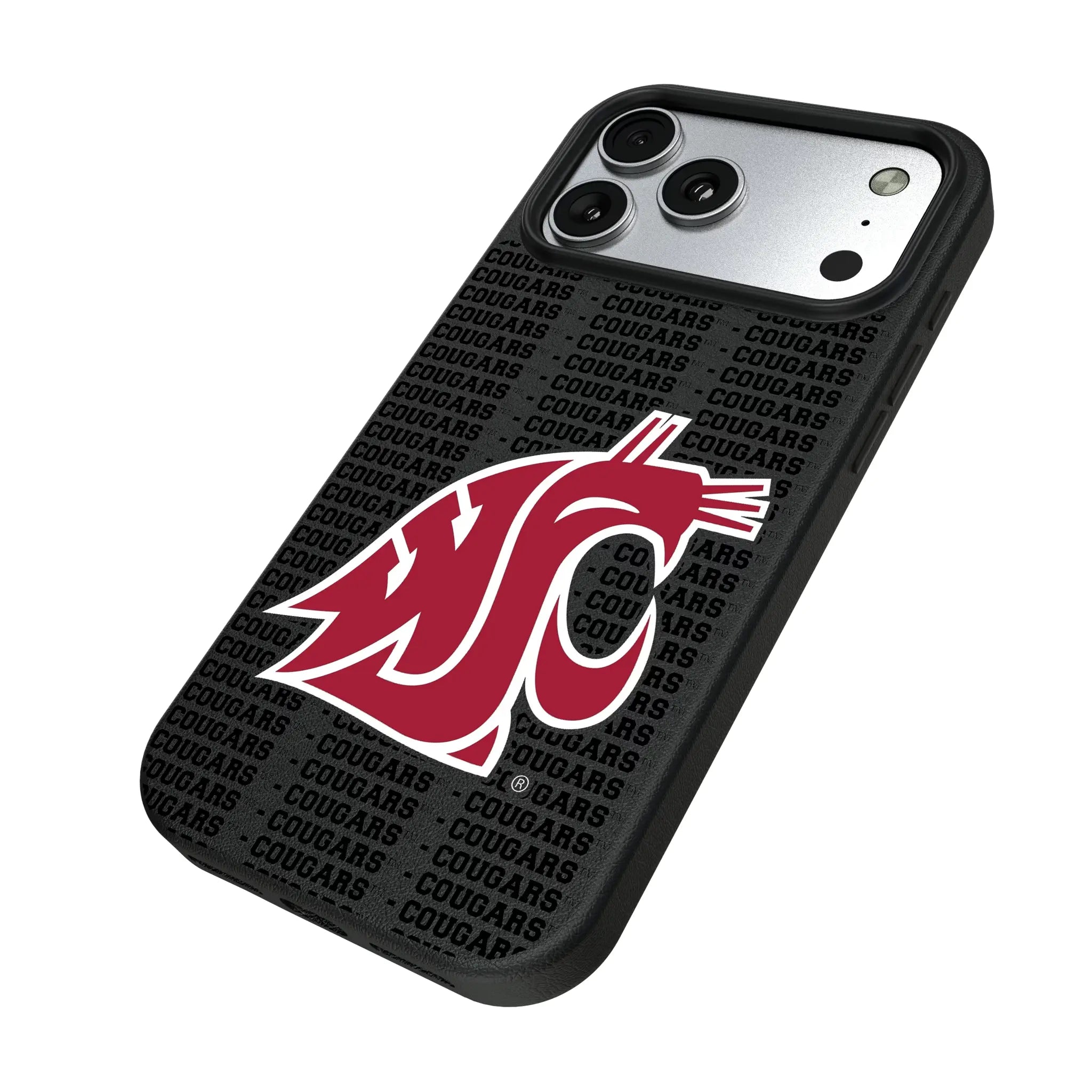 Washington State University Cougars Text Backdrop MagSafe Compatible Phone Case for Apple iPhone