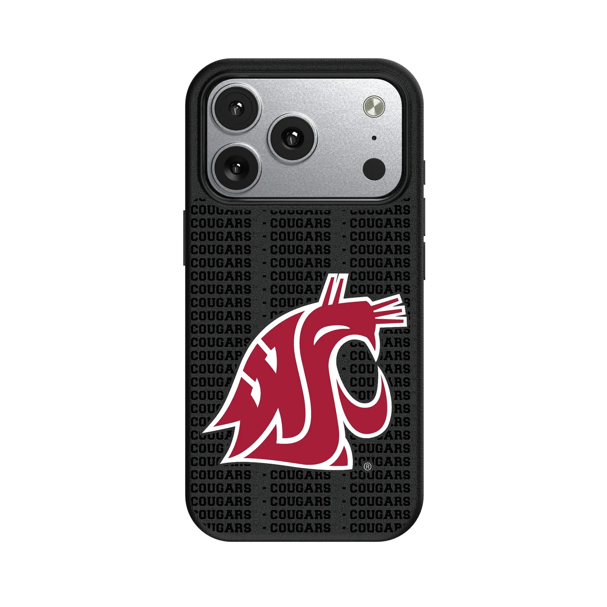 Washington State University Cougars Text Backdrop MagSafe Compatible Phone Case for Apple iPhone