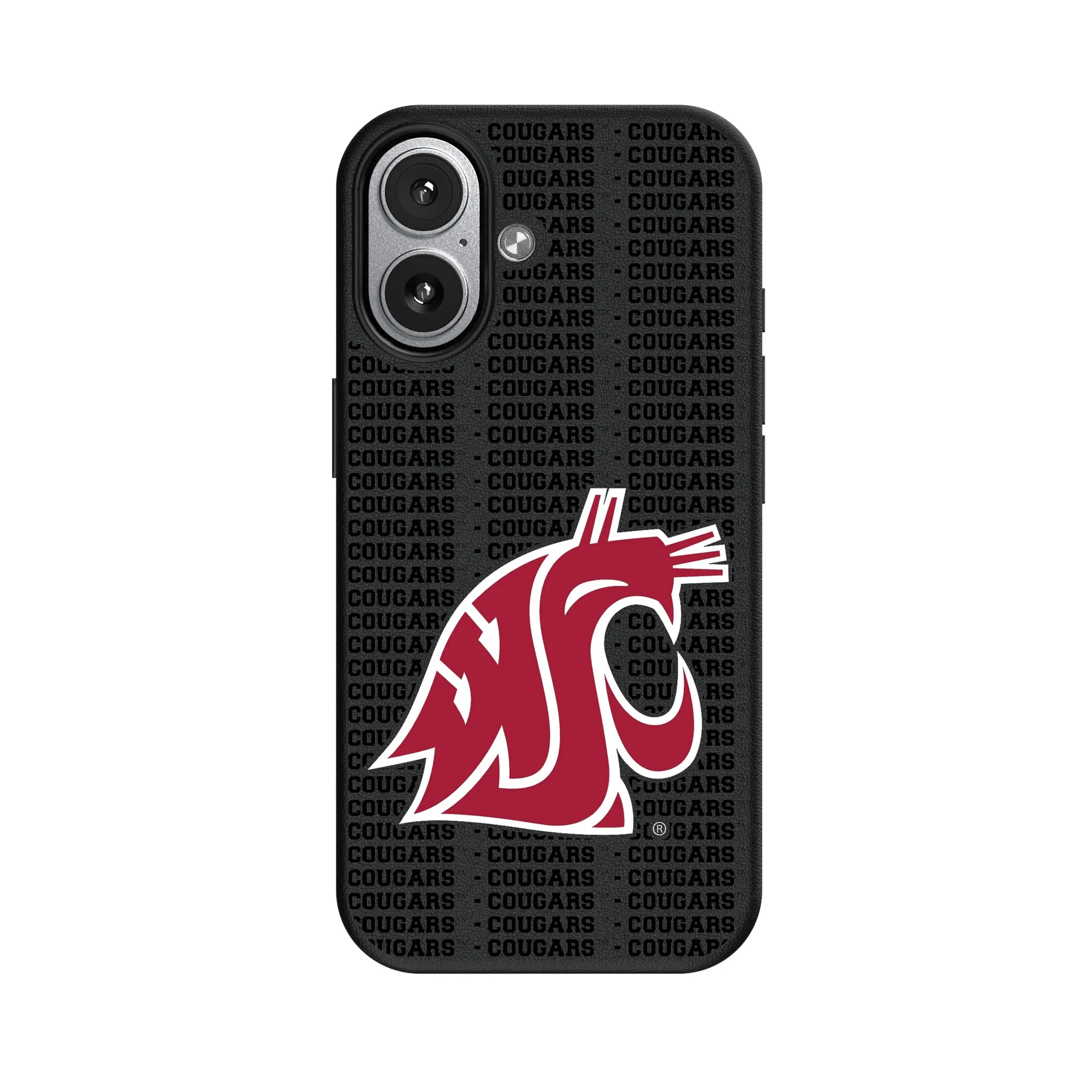 Washington State University Cougars Text Backdrop MagSafe Compatible Phone Case for Apple iPhone