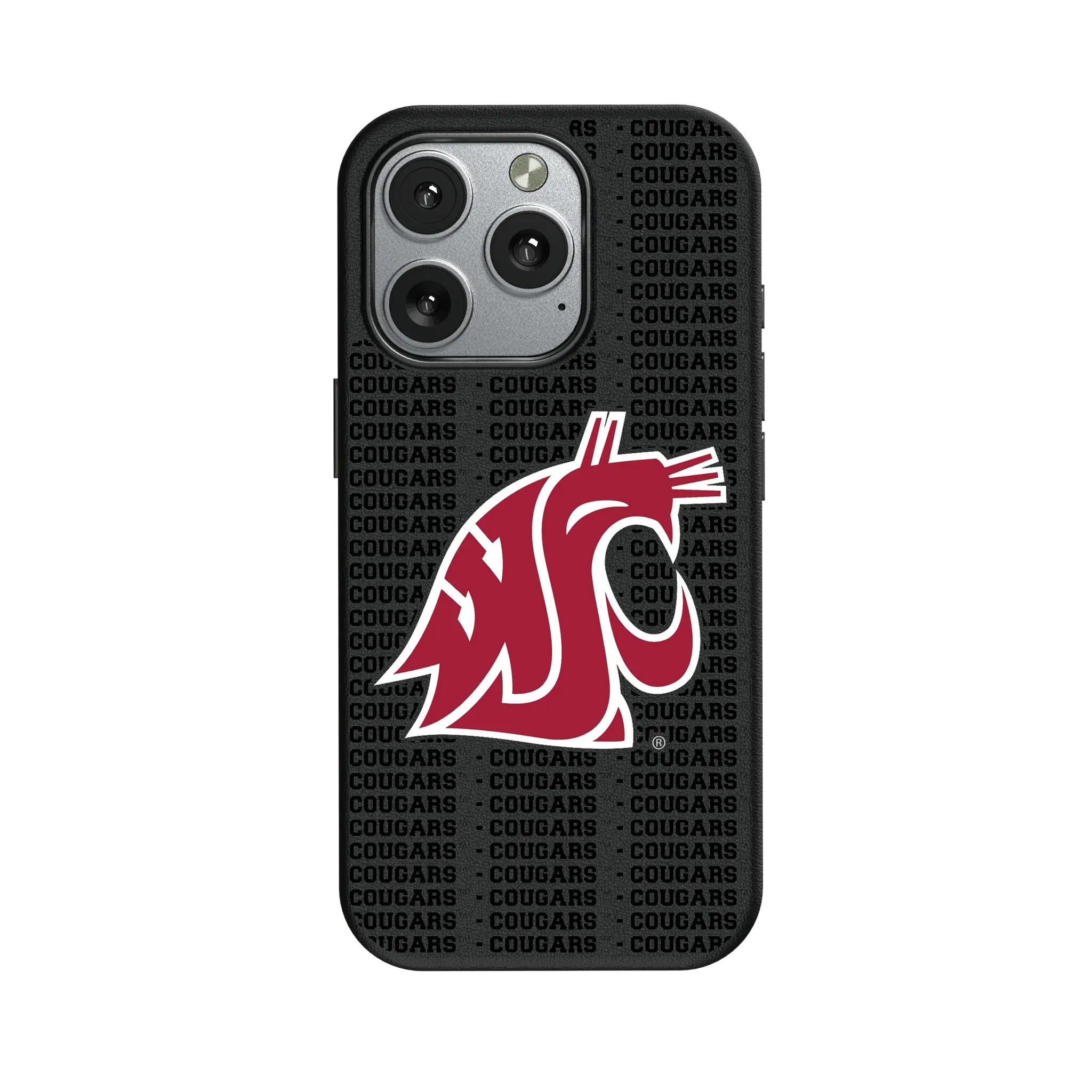 Washington State University Cougars Text Backdrop MagSafe Compatible Phone Case for Apple iPhone