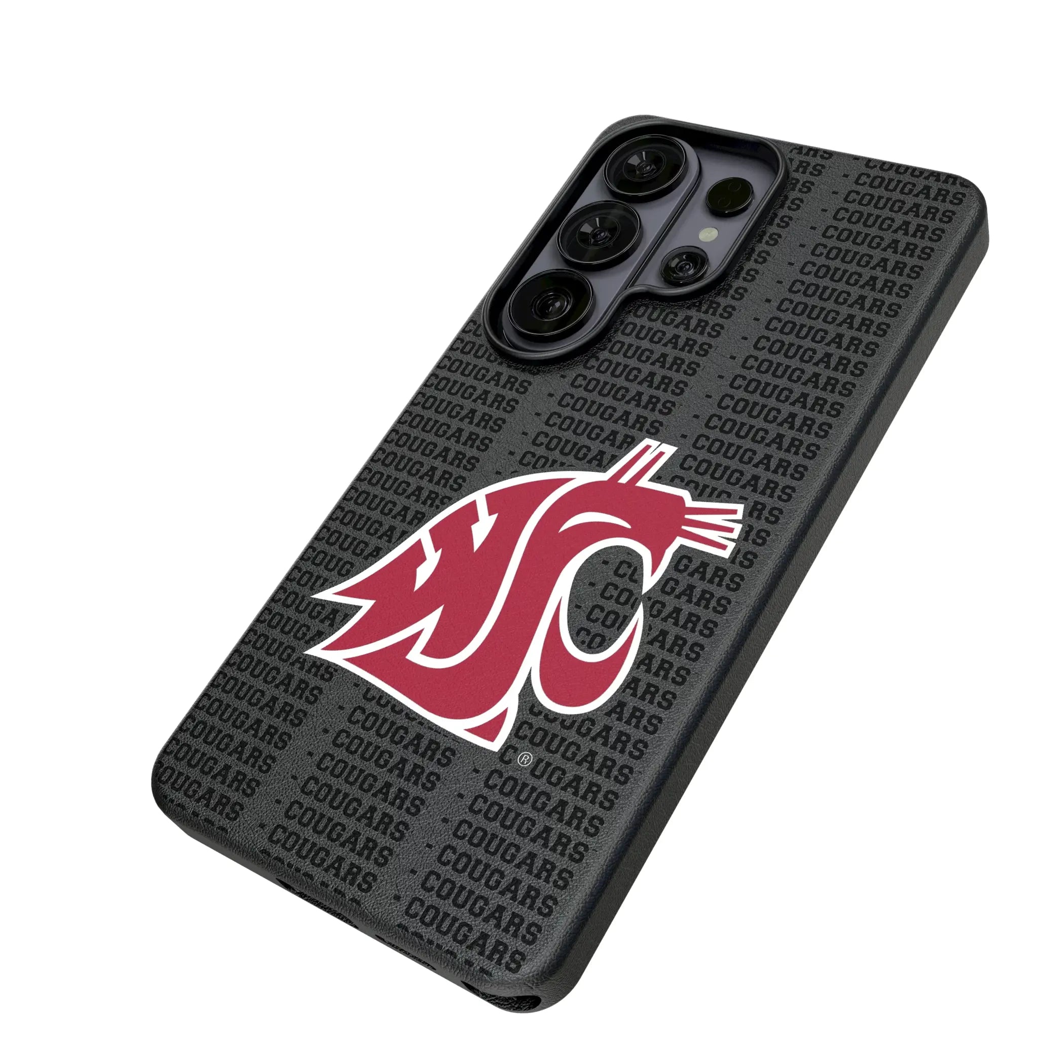 Washington State University Cougars Text Backdrop MagSafe Compatible Phone Case for Samsung Galaxy