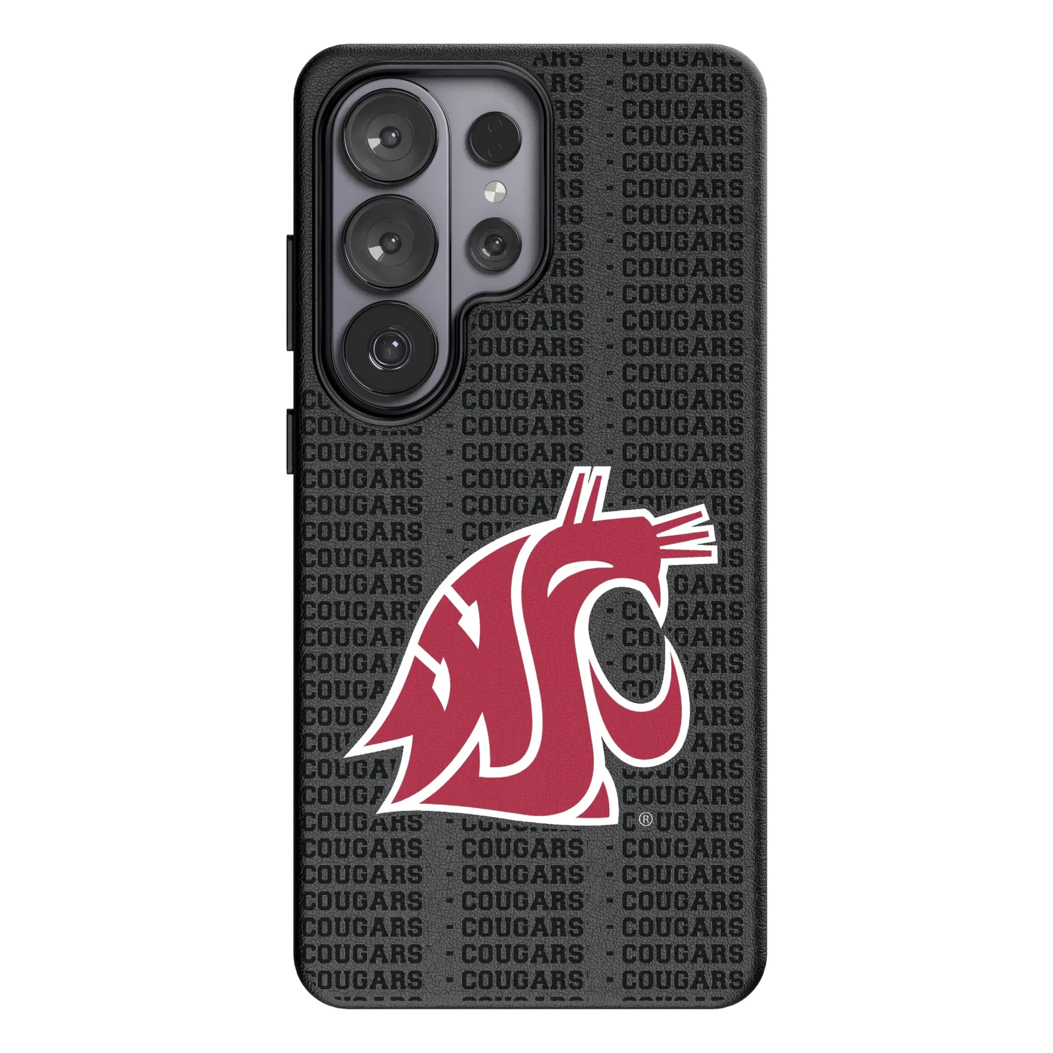 Washington State University Cougars Text Backdrop MagSafe Compatible Phone Case for Samsung Galaxy