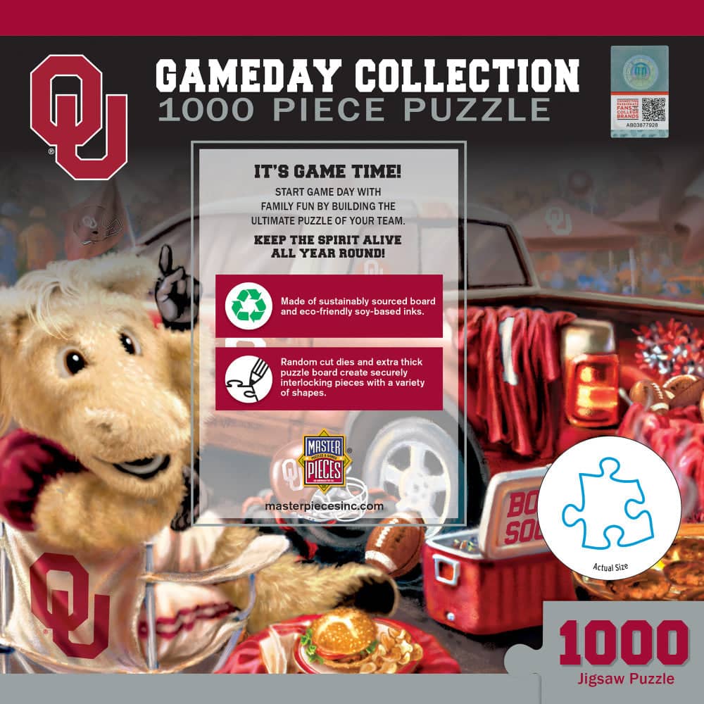 Oklahoma Sooners Gameday 1000 Piece Jigsaw Puzzle - Sports Gifts, Sports Memorabilia, Sports Collectibles, Fan Shop