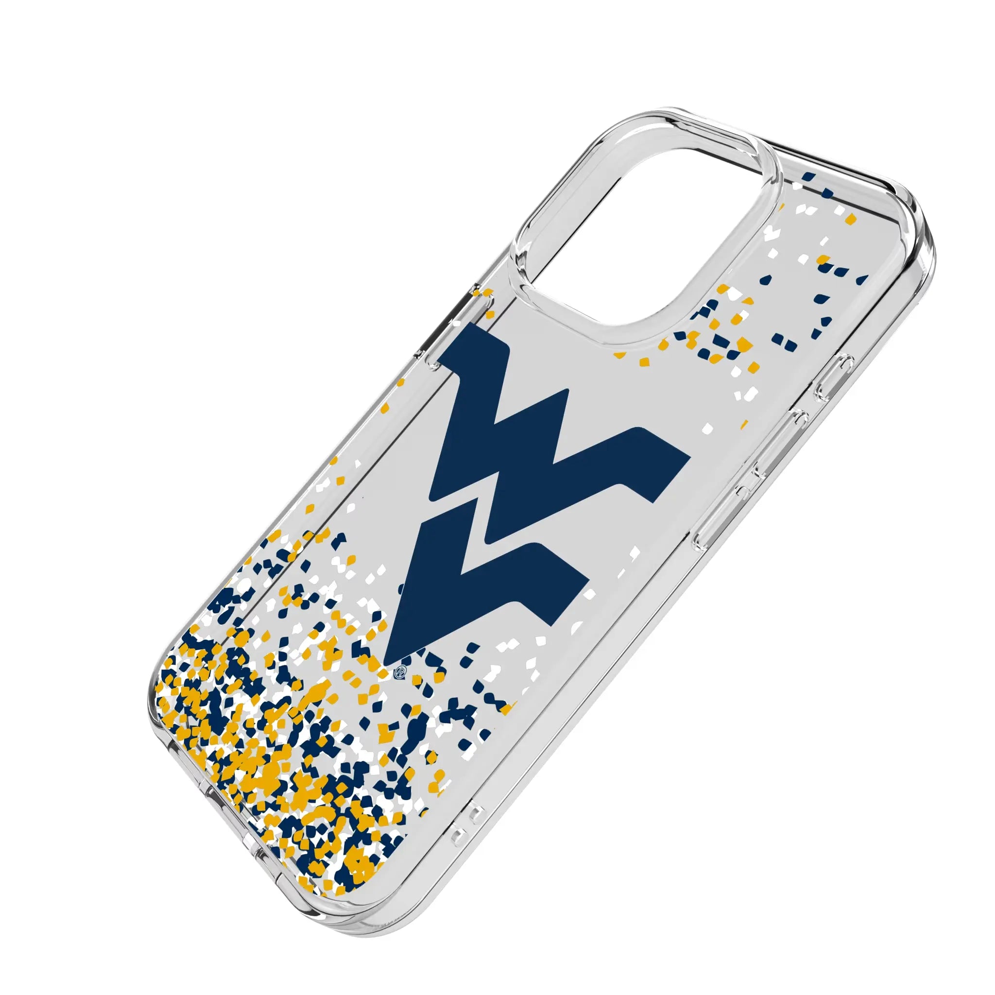 West Virginia University Mountaineers Confetti Clear Phone Case for Apple iPhone