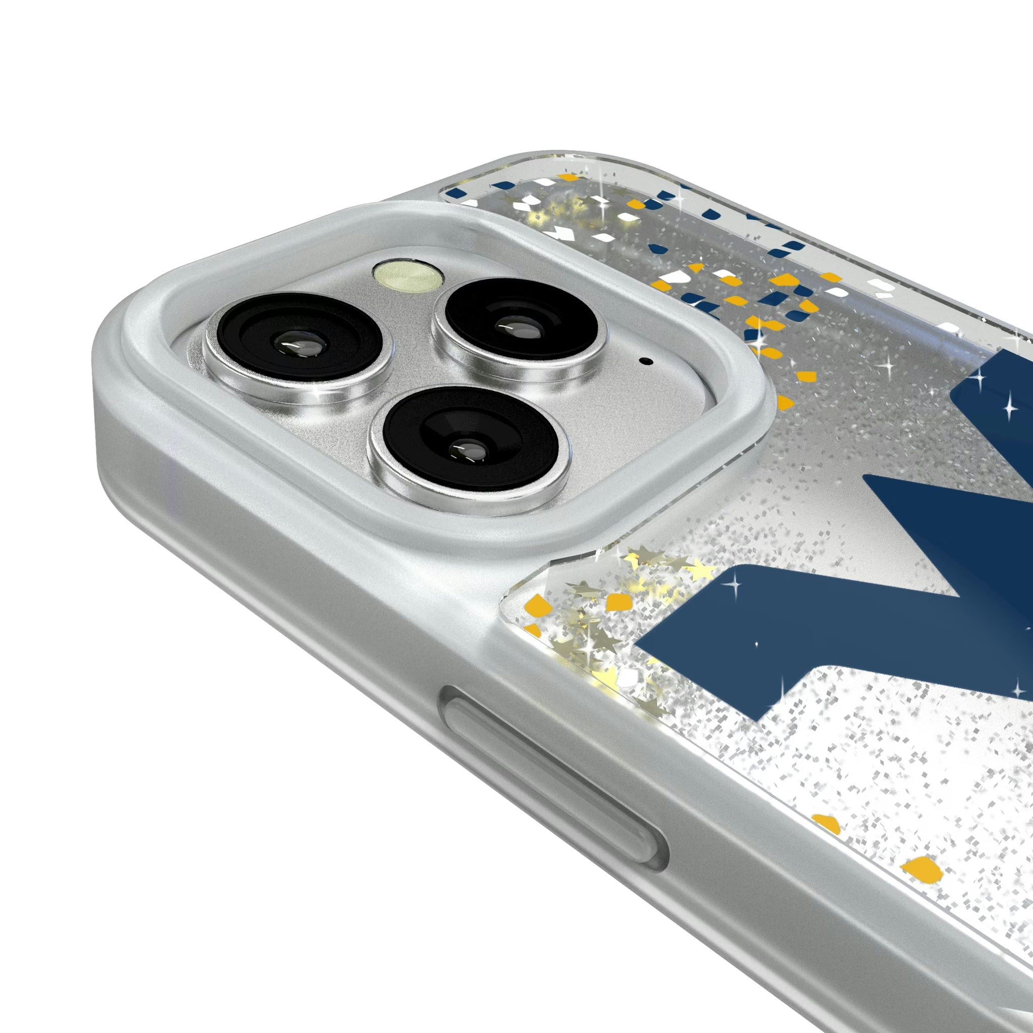 West Virginia University Mountaineers Confetti Glitter Phone Case - Sports Gifts, Sports Memorabilia, Sports Collectibles, Fan Shop