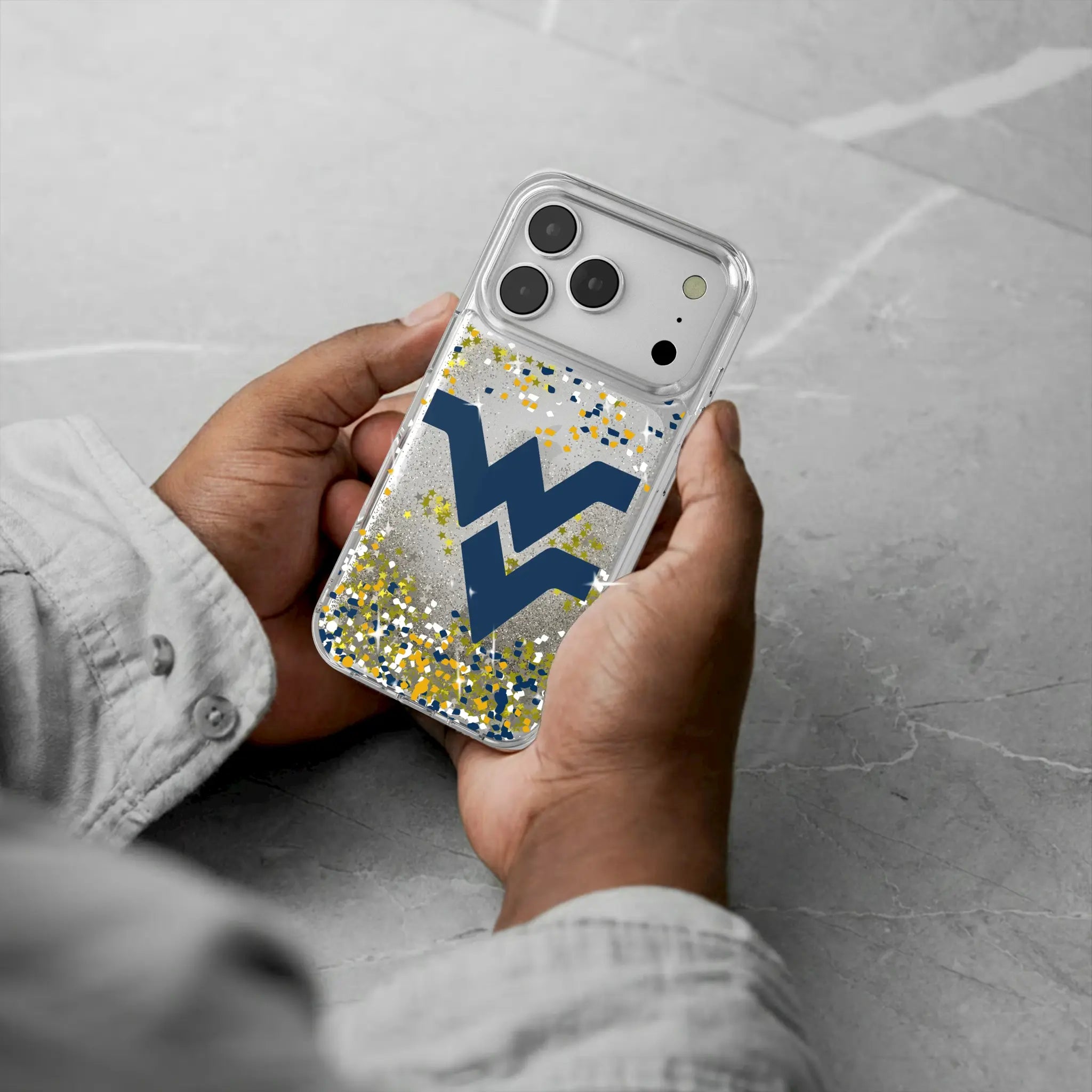West Virginia University Mountaineers Confetti Glitter Phone Case