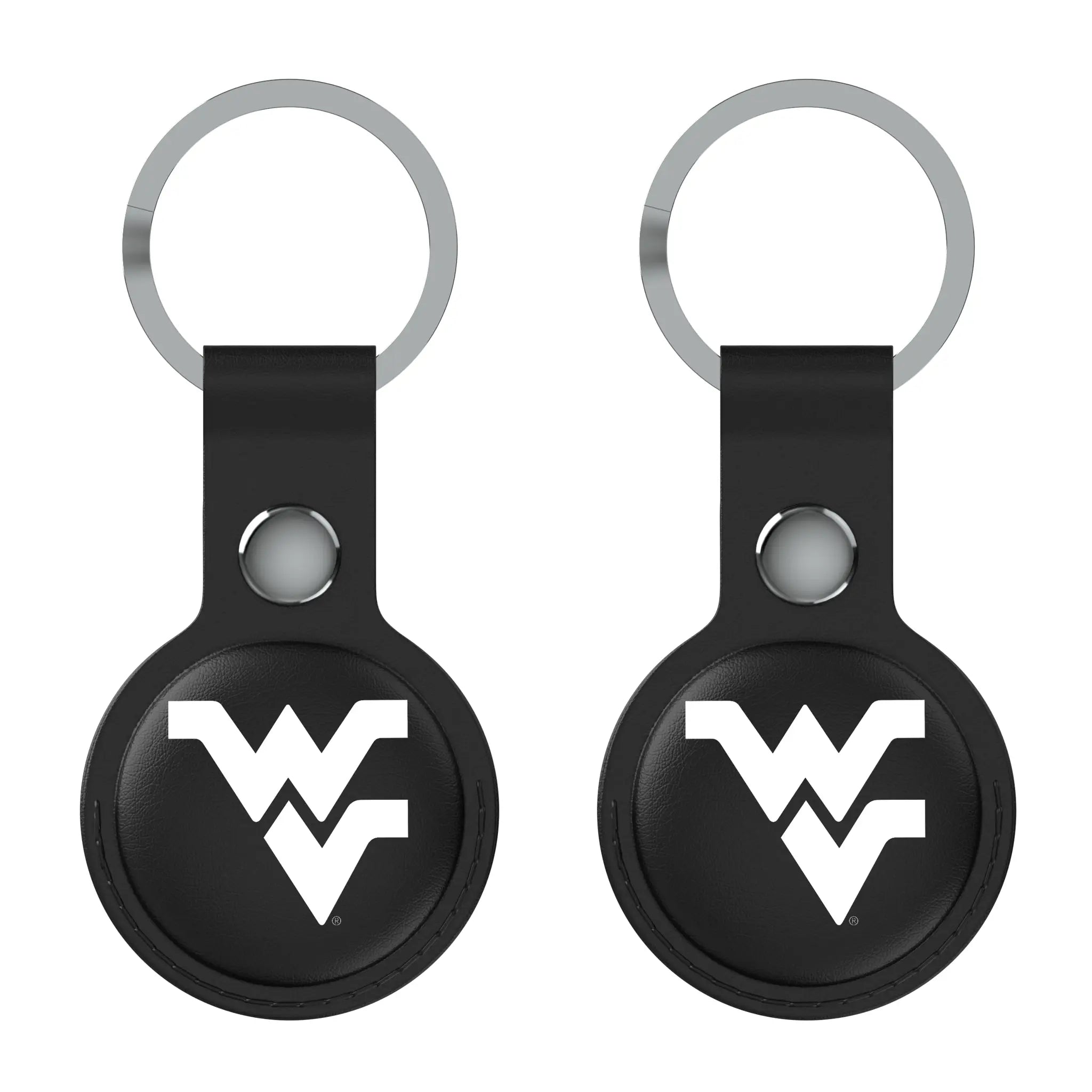 West Virginia University Mountaineers Insignia Black Airtag Holder 2-Pack