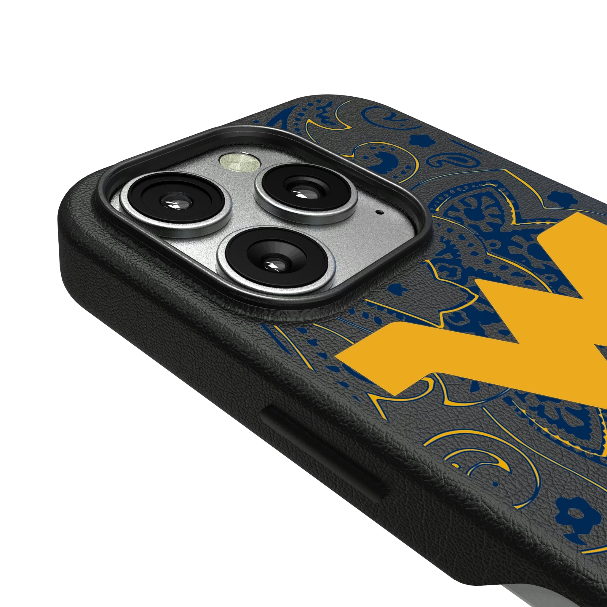 West Virginia University Mountaineers Paisley MagSafe Compatible Phone Case for Apple iPhone - Sports Gifts, Sports Memorabilia, Sports Collectibles, Fan Shop