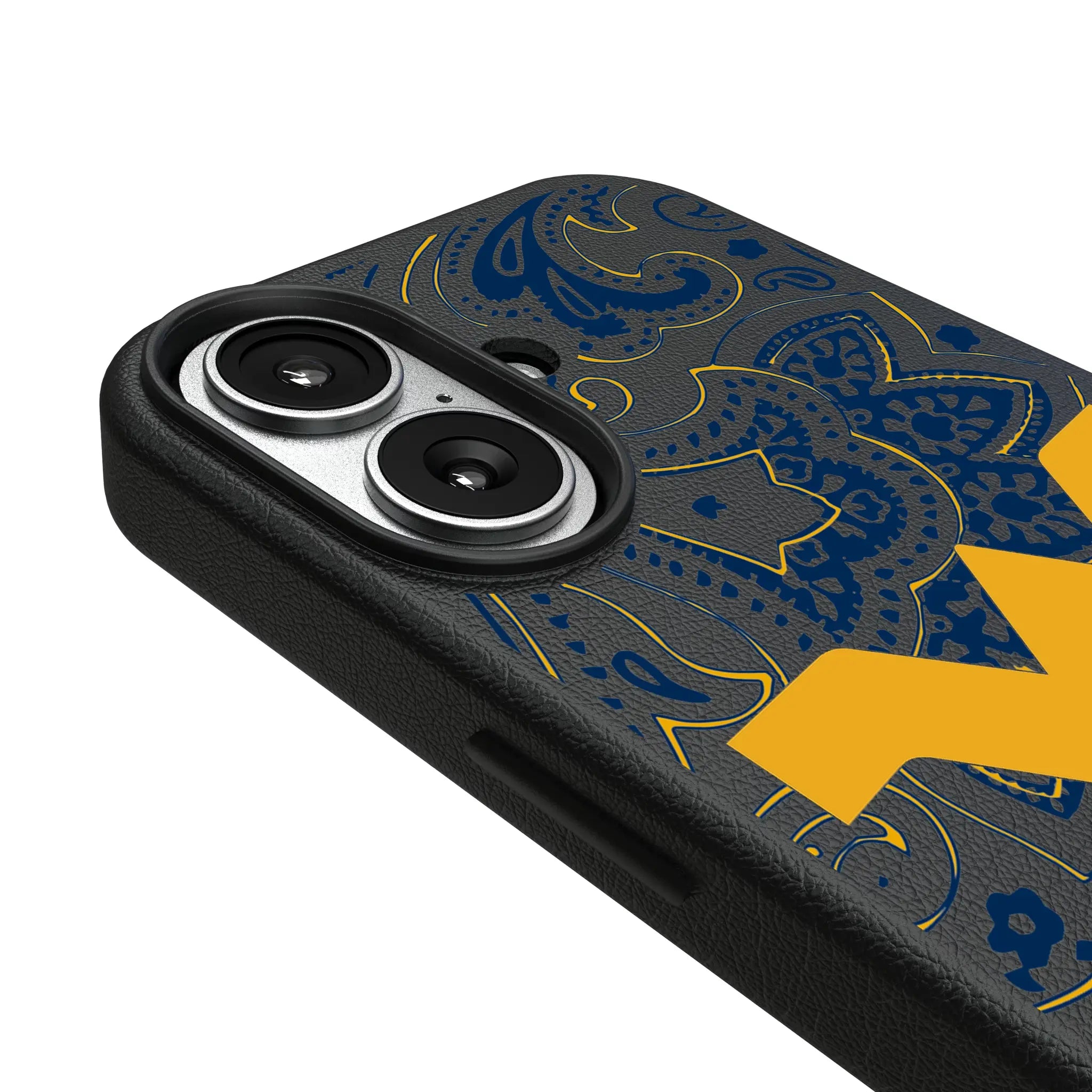 West Virginia University Mountaineers Paisley MagSafe Compatible Phone Case for Apple iPhone