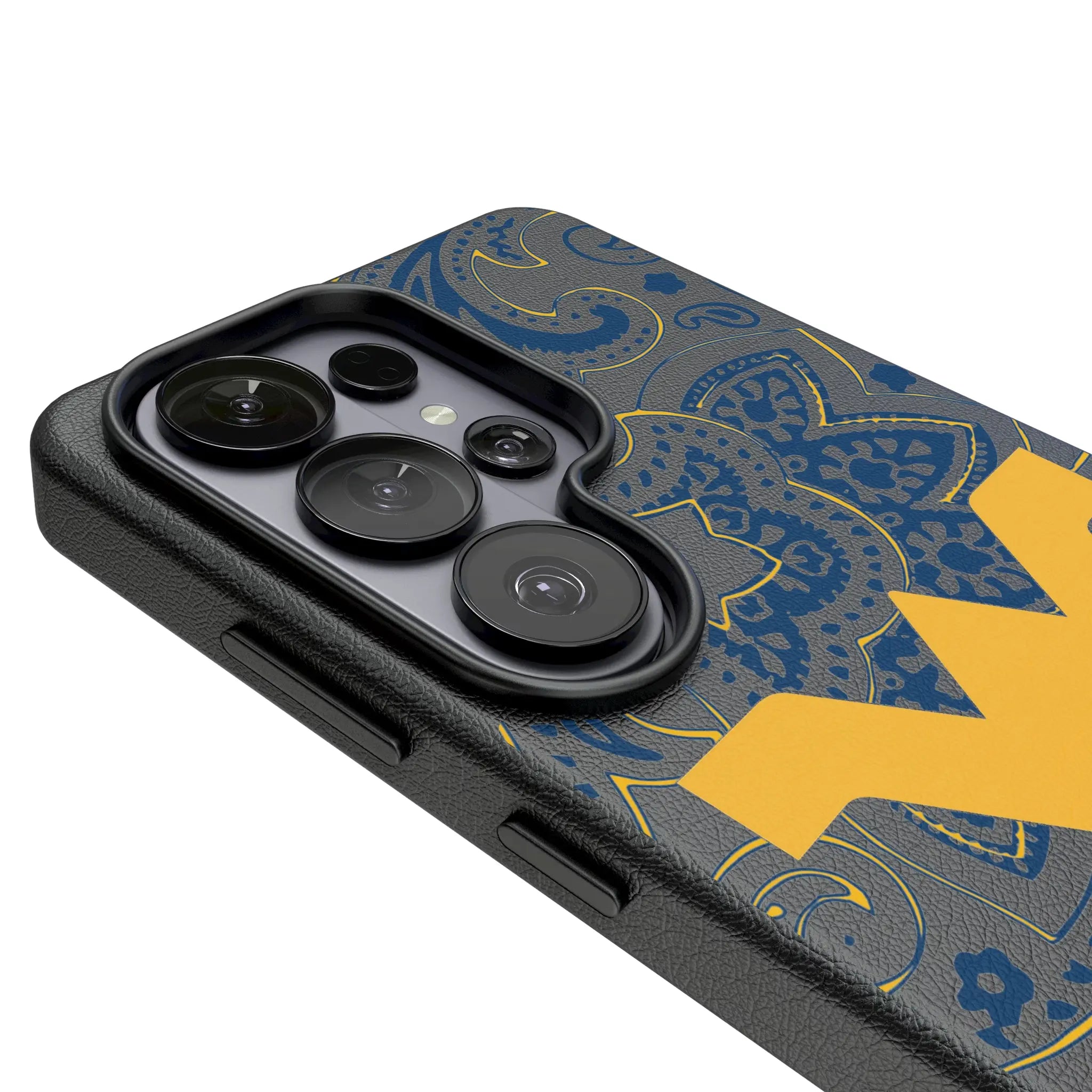 West Virginia University Mountaineers Paisley MagSafe Compatible Phone Case for Samsung Galaxy
