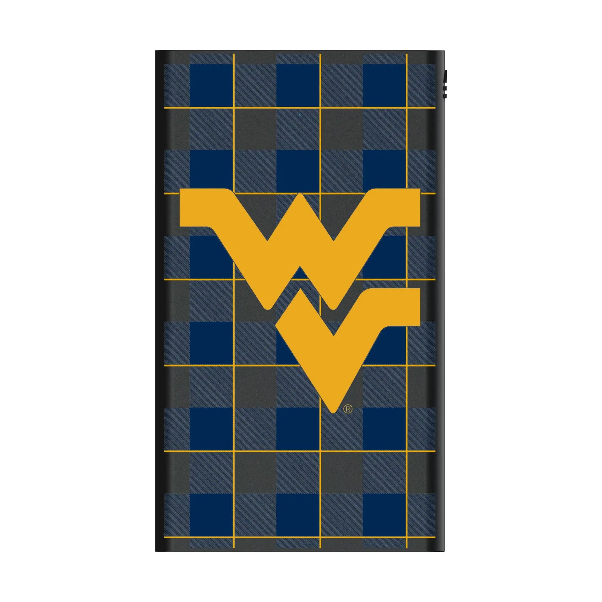 West Virginia University Mountaineers Plaid 5000mAh Flat Powerbank