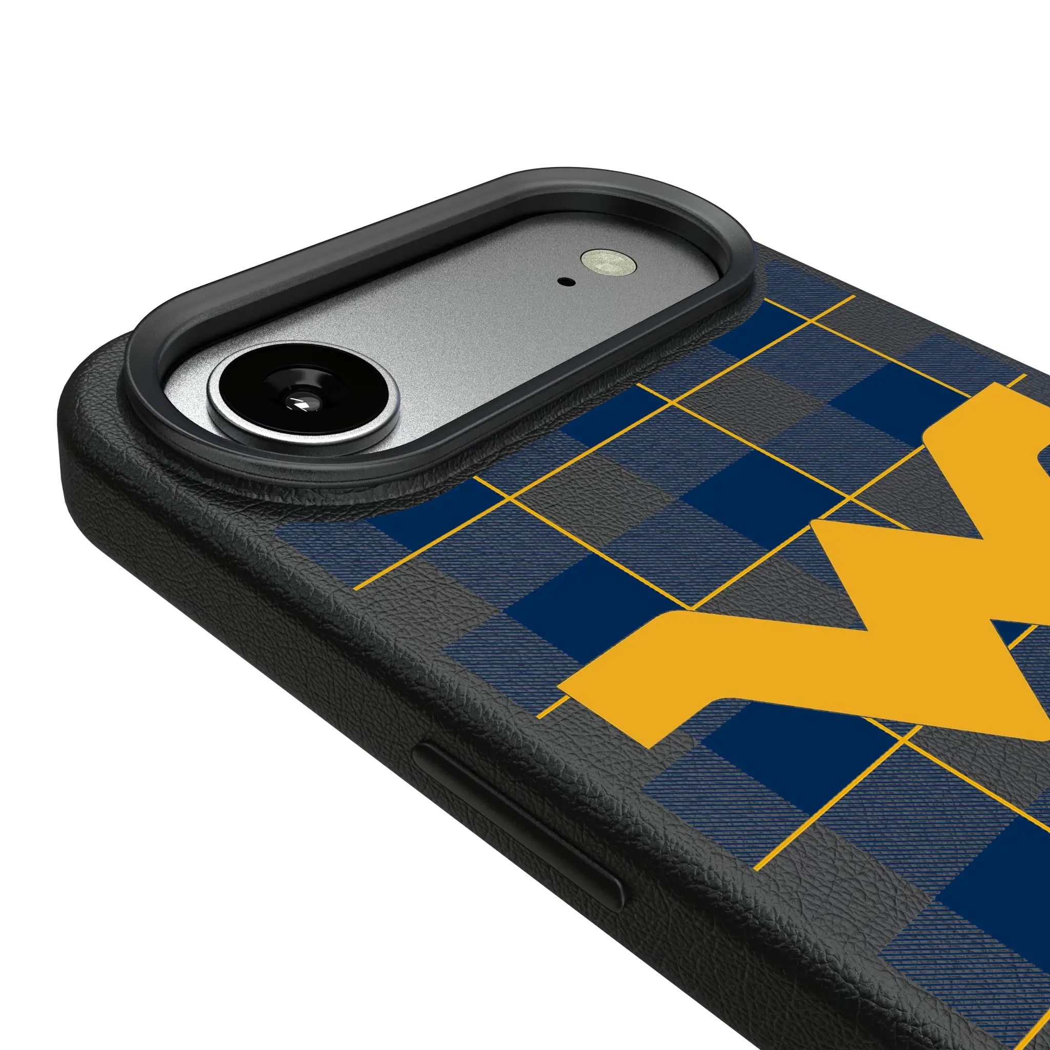 West Virginia University Mountaineers Plaid MagSafe Compatible Phone Case for Apple iPhone