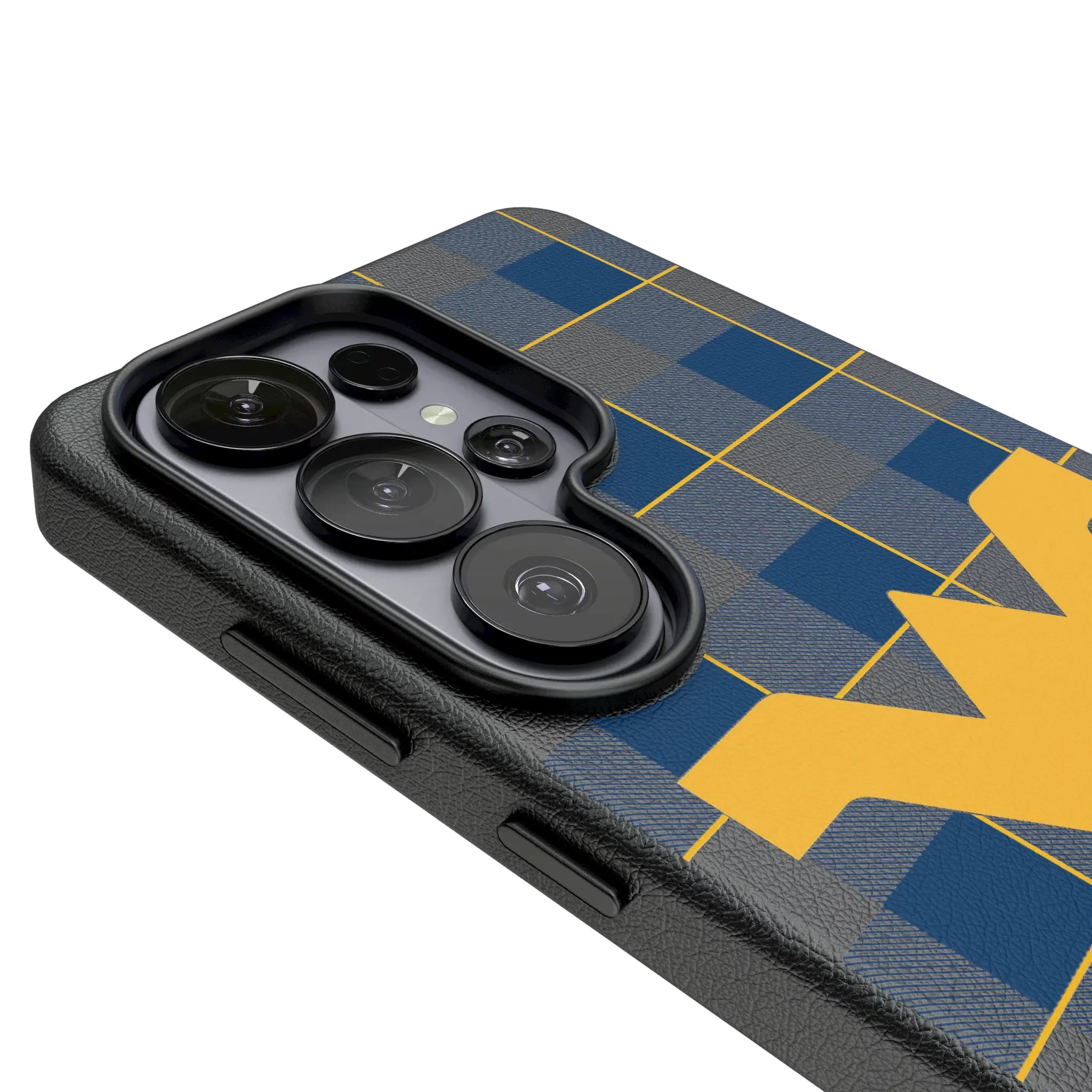 West Virginia University Mountaineers Plaid MagSafe Compatible Phone Case for Samsung Galaxy