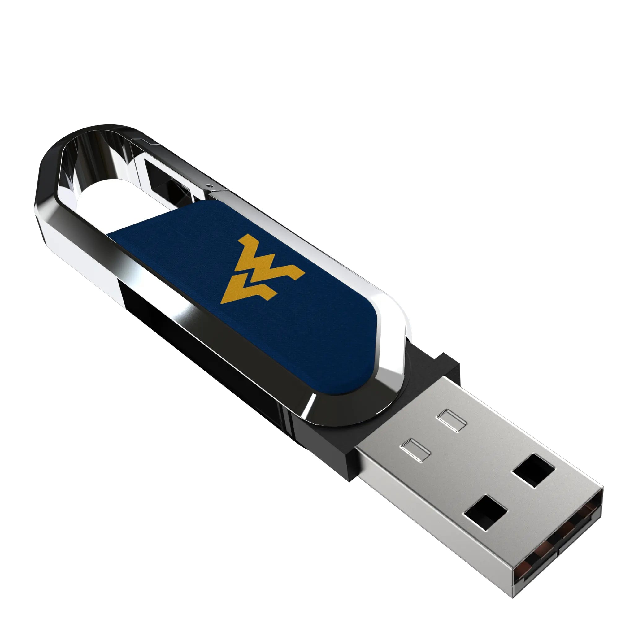 West Virginia University Mountaineers Solid USB 32GB Clip Style Flash Drive