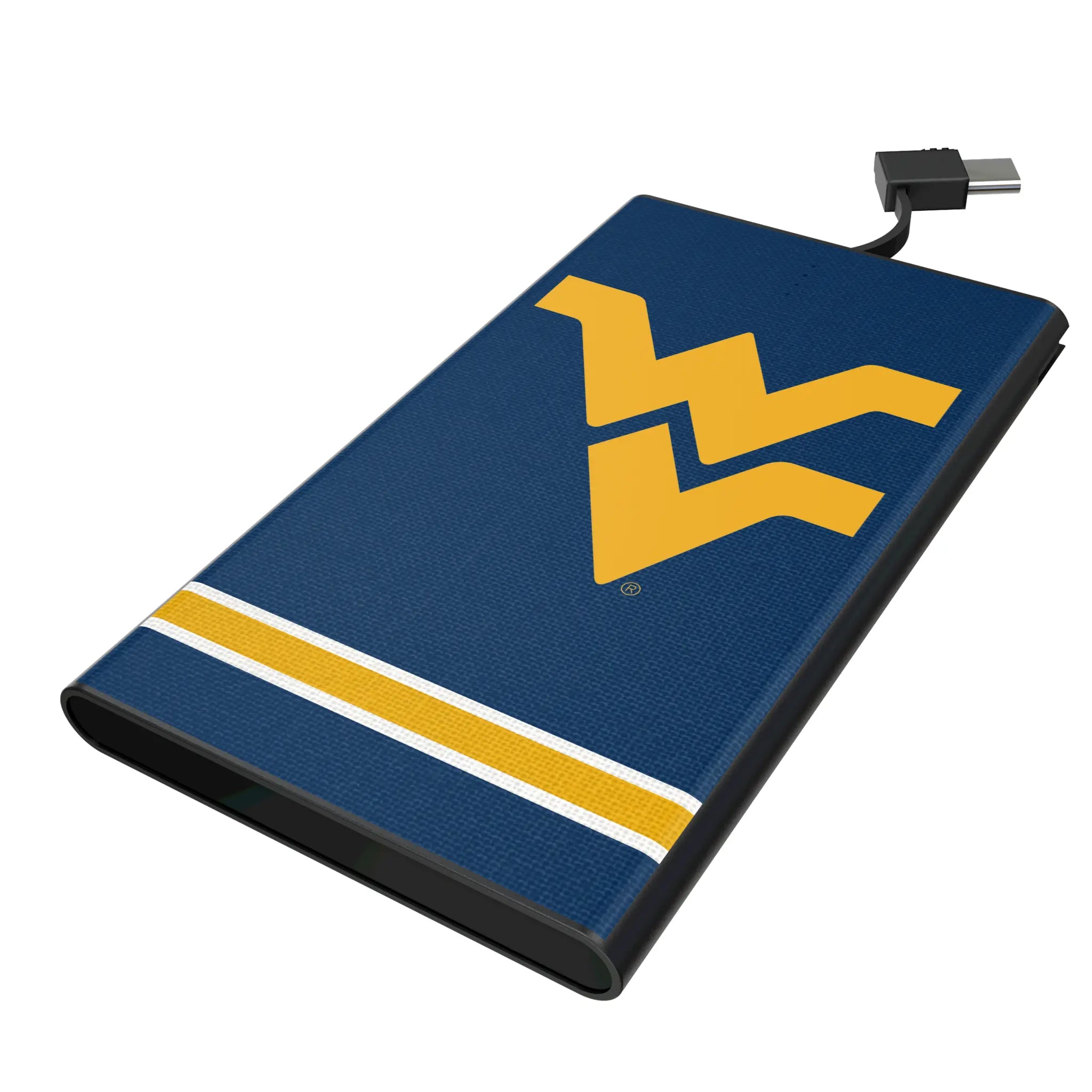 West Virginia University Mountaineers Stripe 5000mAh Flat Powerbank