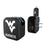West Virginia University Mountaineers Text Backdrop 2 in 1 USB A/C Charger