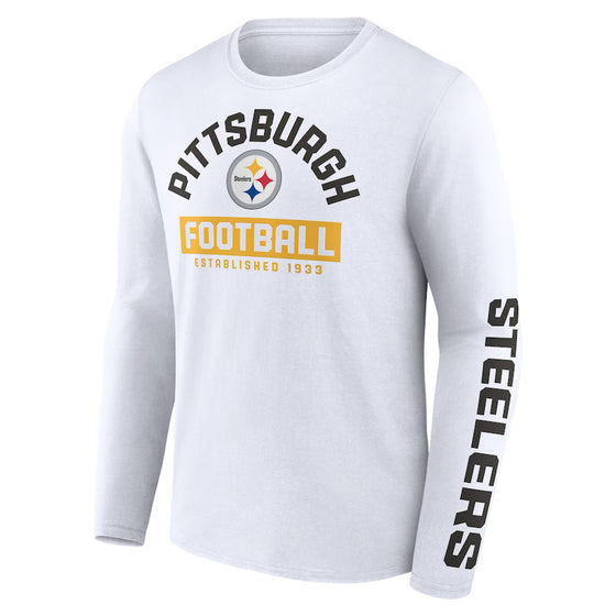 Pittsburgh Steelers Fanatics Branded Long  Sleeve T-Shirt - White - 757 Sports Collectibles