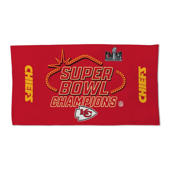Kansas City Chiefs 2024 Super Bowl LVIII Champions 22"x42" Bench Towel 2-Sided - 757 Sports Collectibles