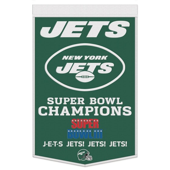WinCraft New York Jets 24" x 38" Championship Banner - 757 Sports Collectibles