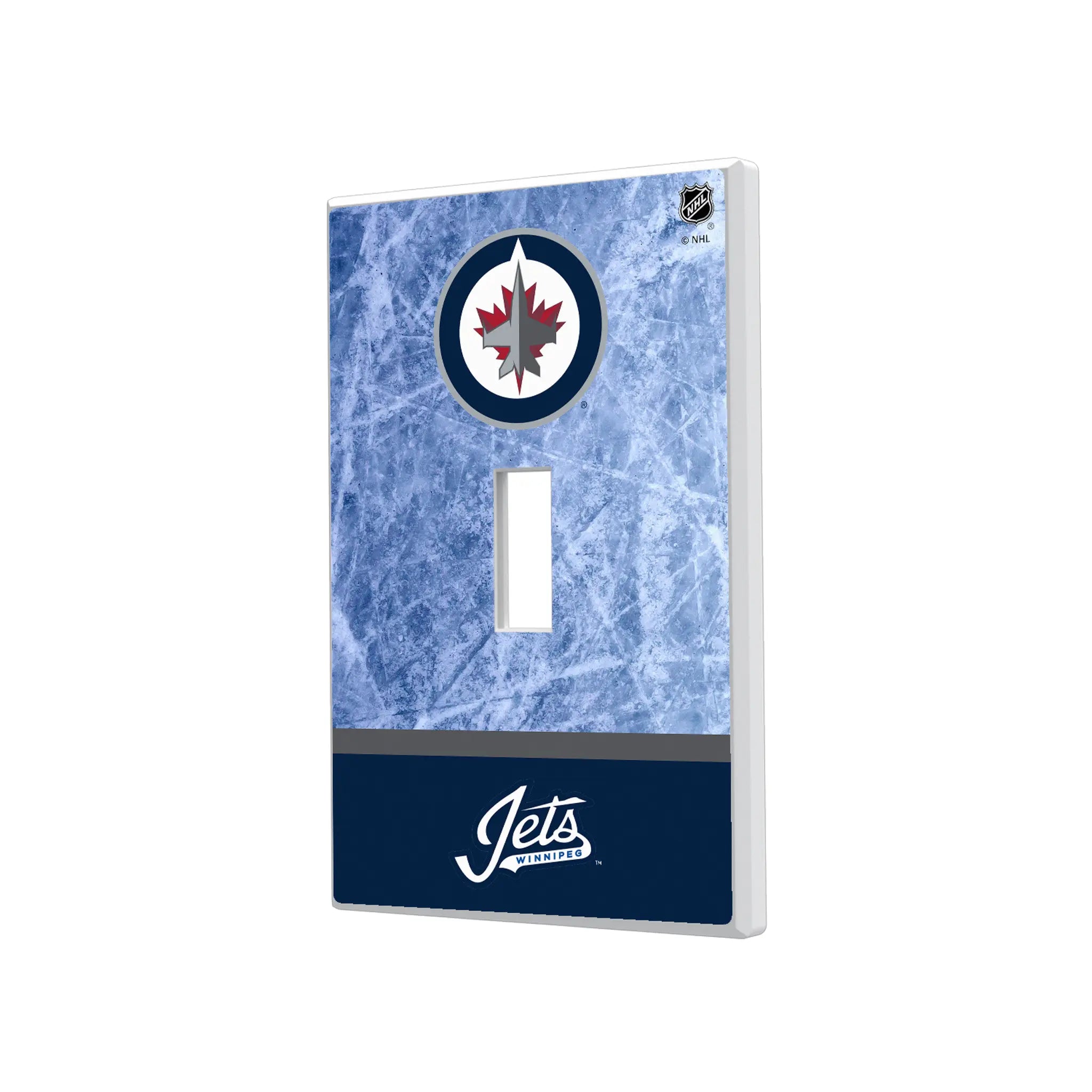 Winnipeg Jets Ice Wordmark Hidden-Screw Light Switch Plate