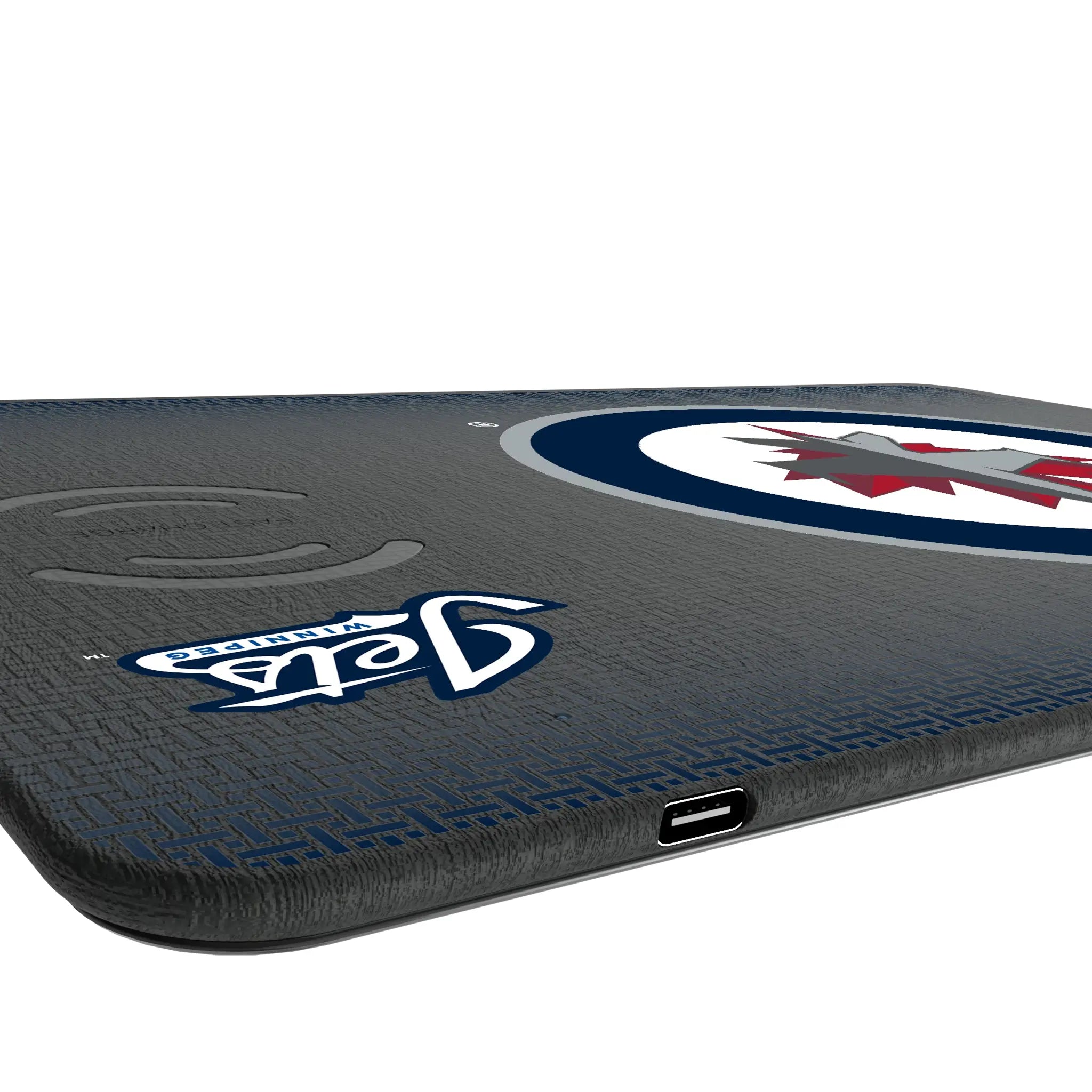 Winnipeg Jets Linen 15-Watt Wireless Charger and Mouse Pad